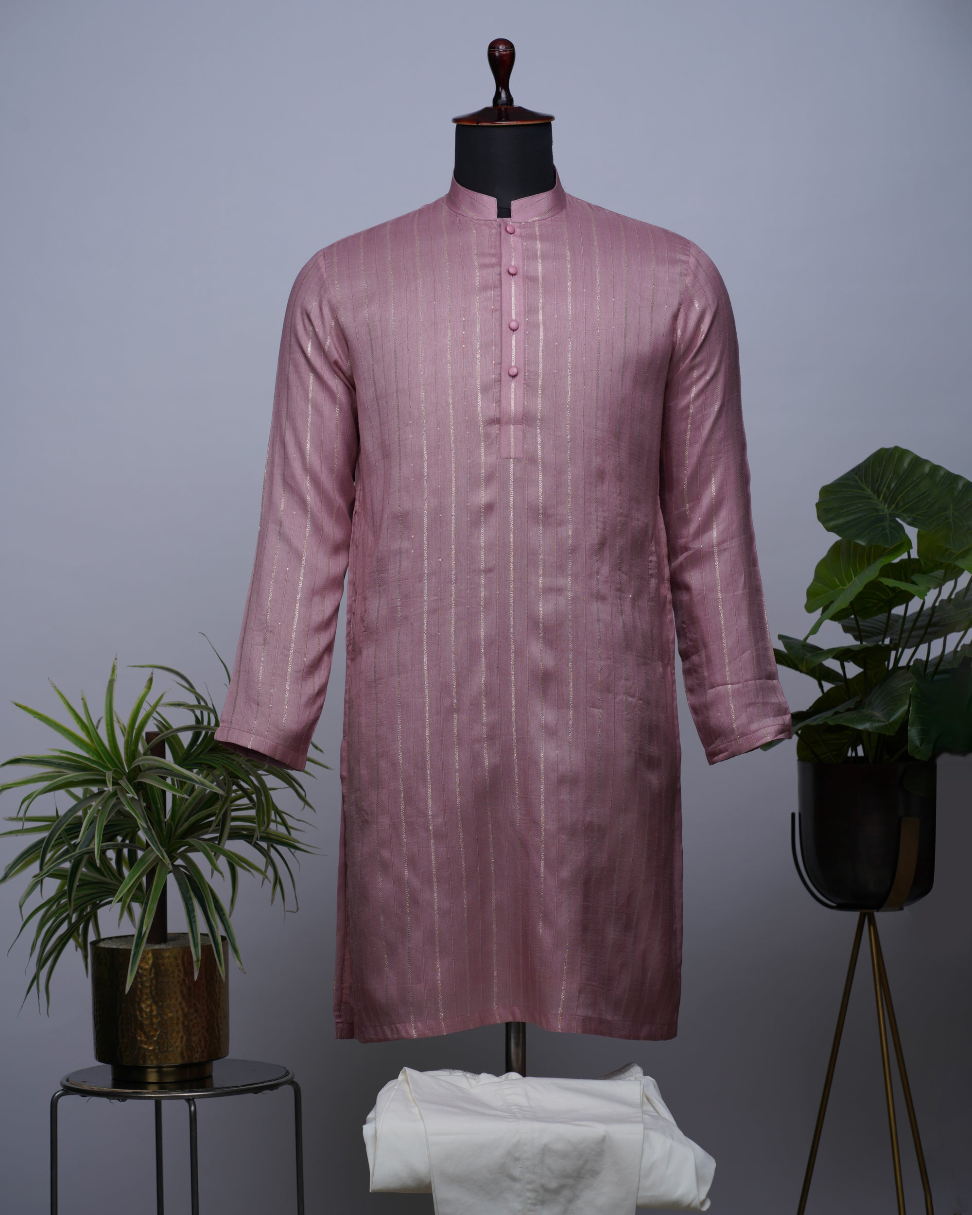 Pink Silk Kurta Set