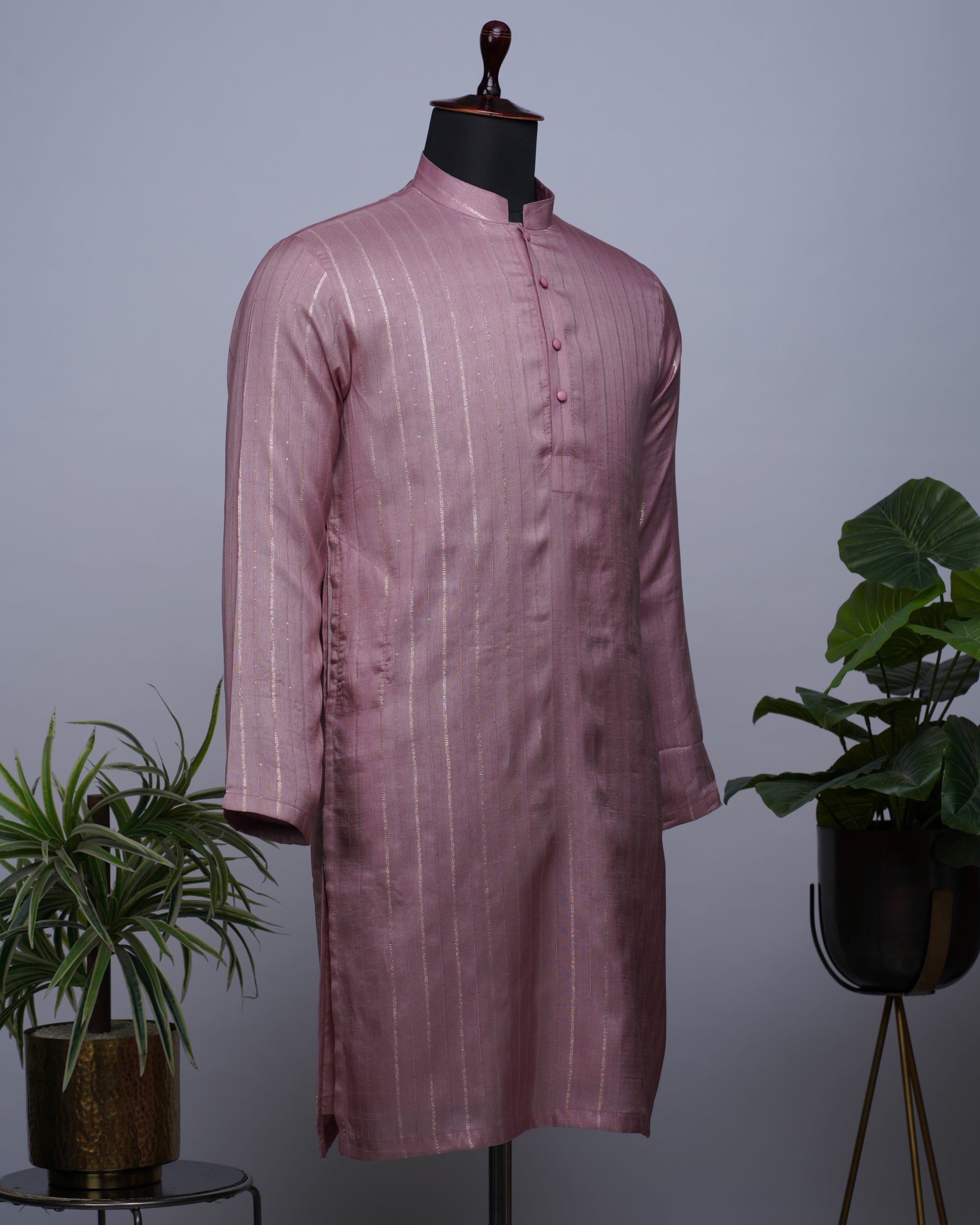 Pink Silk Kurta Set