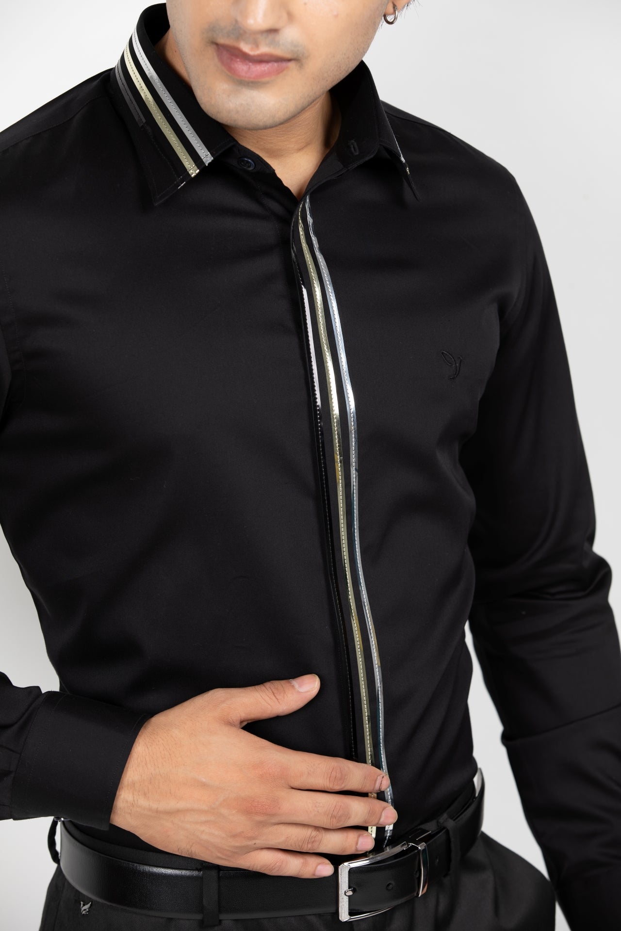 Black Metallic Shirt