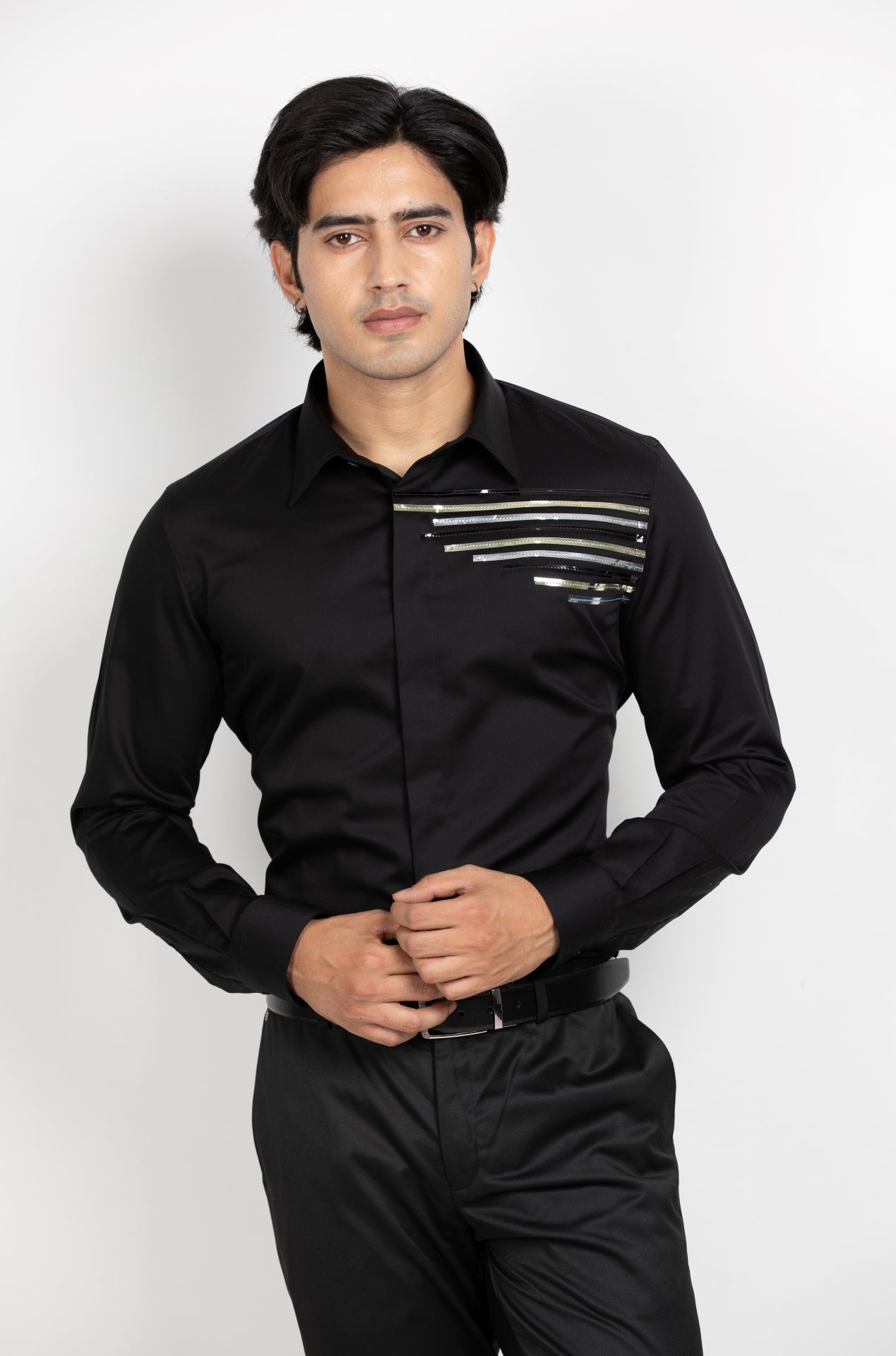 Black Metallic Shirt