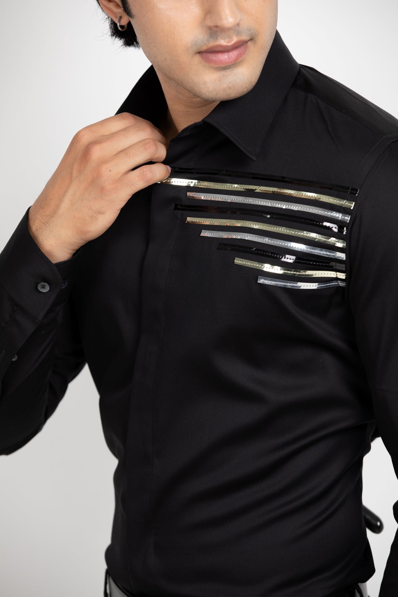 Black Metallic Shirt