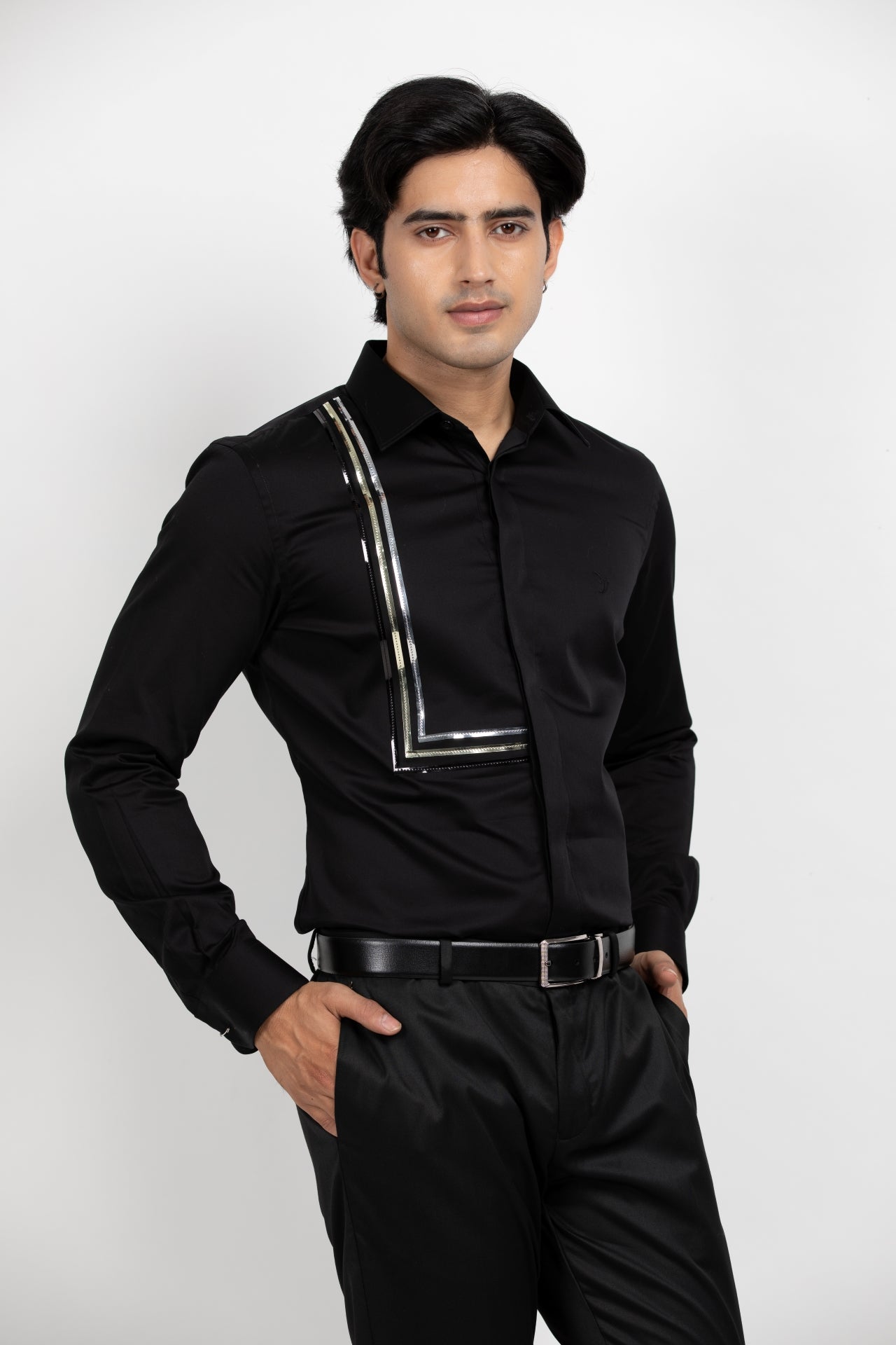 Black Metallic Shirt