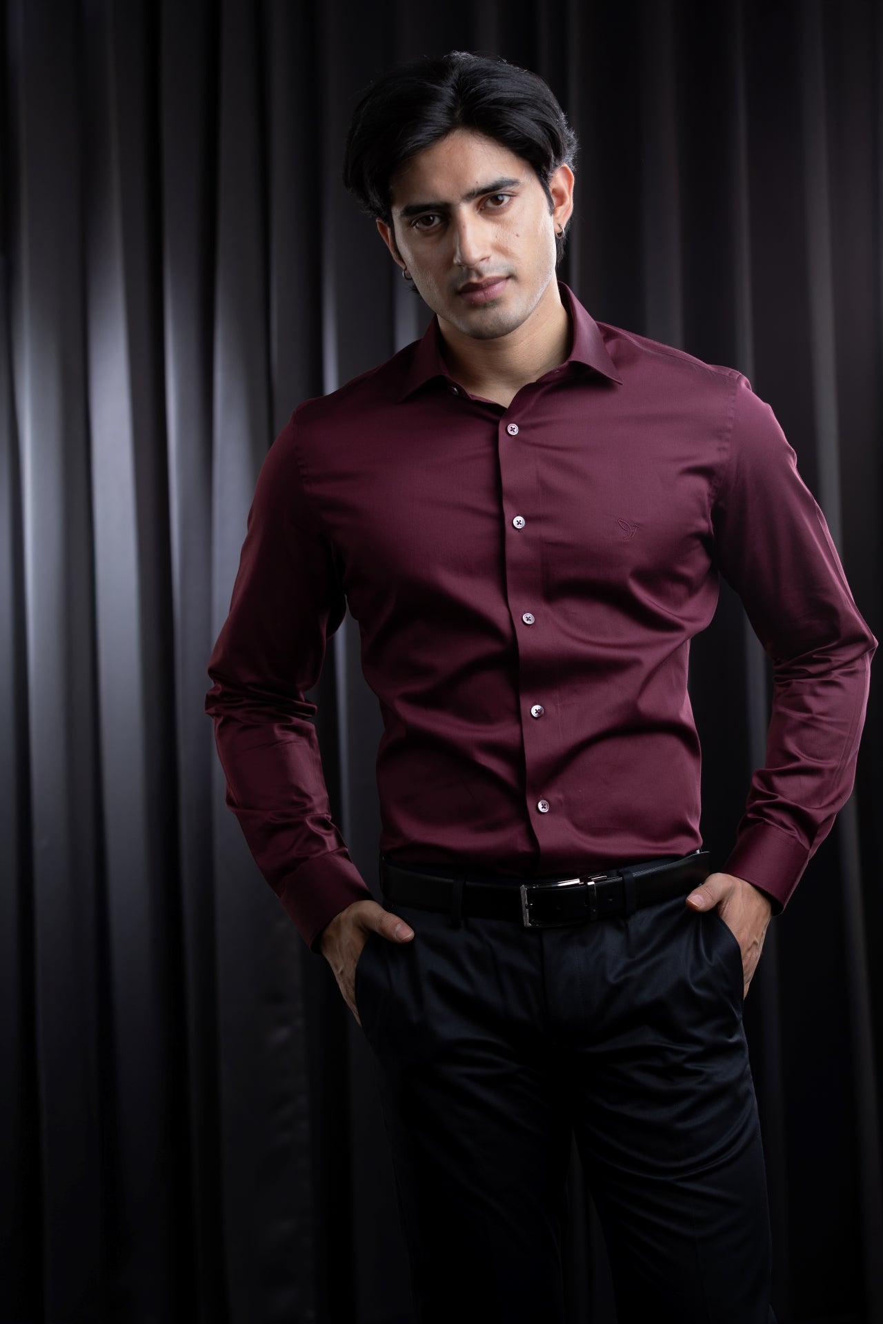 Wine Classic Shirt in Luxury Cotton
