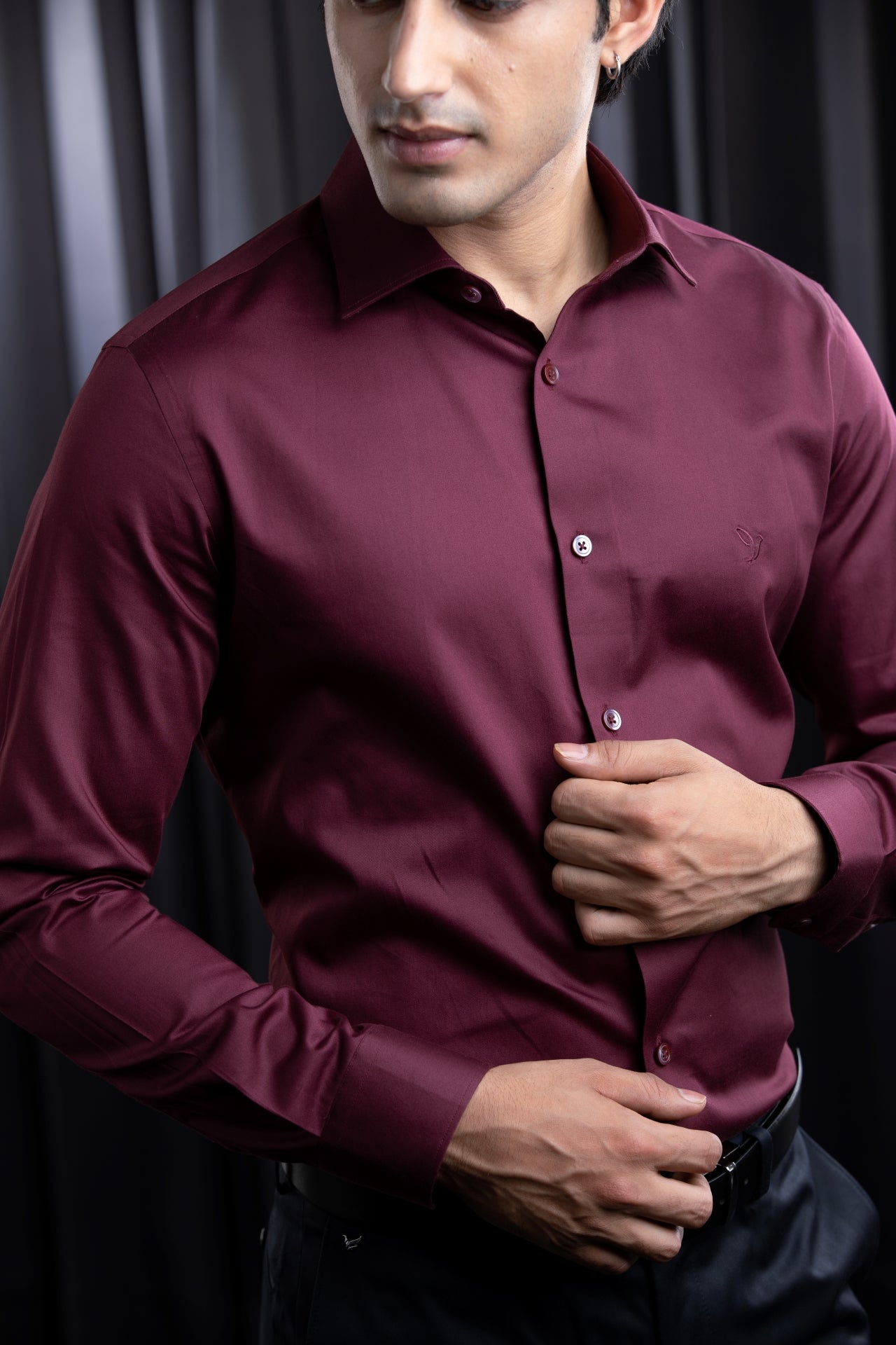 Wine Classic Shirt in Luxury Cotton
