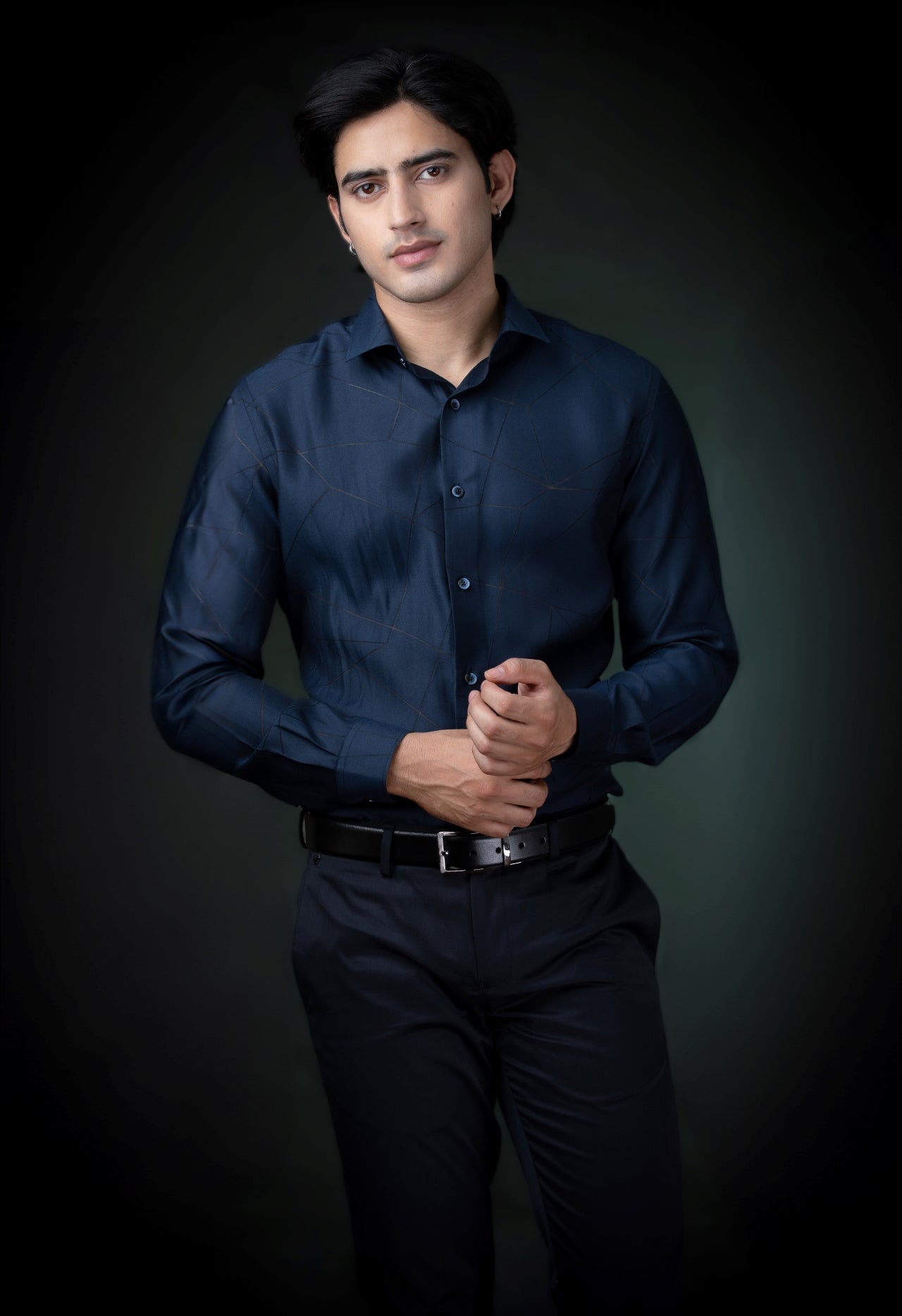 Blue Laser-cut Shirt