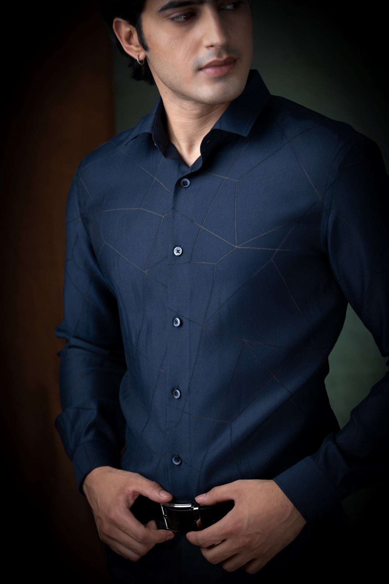 Blue Laser-cut Shirt