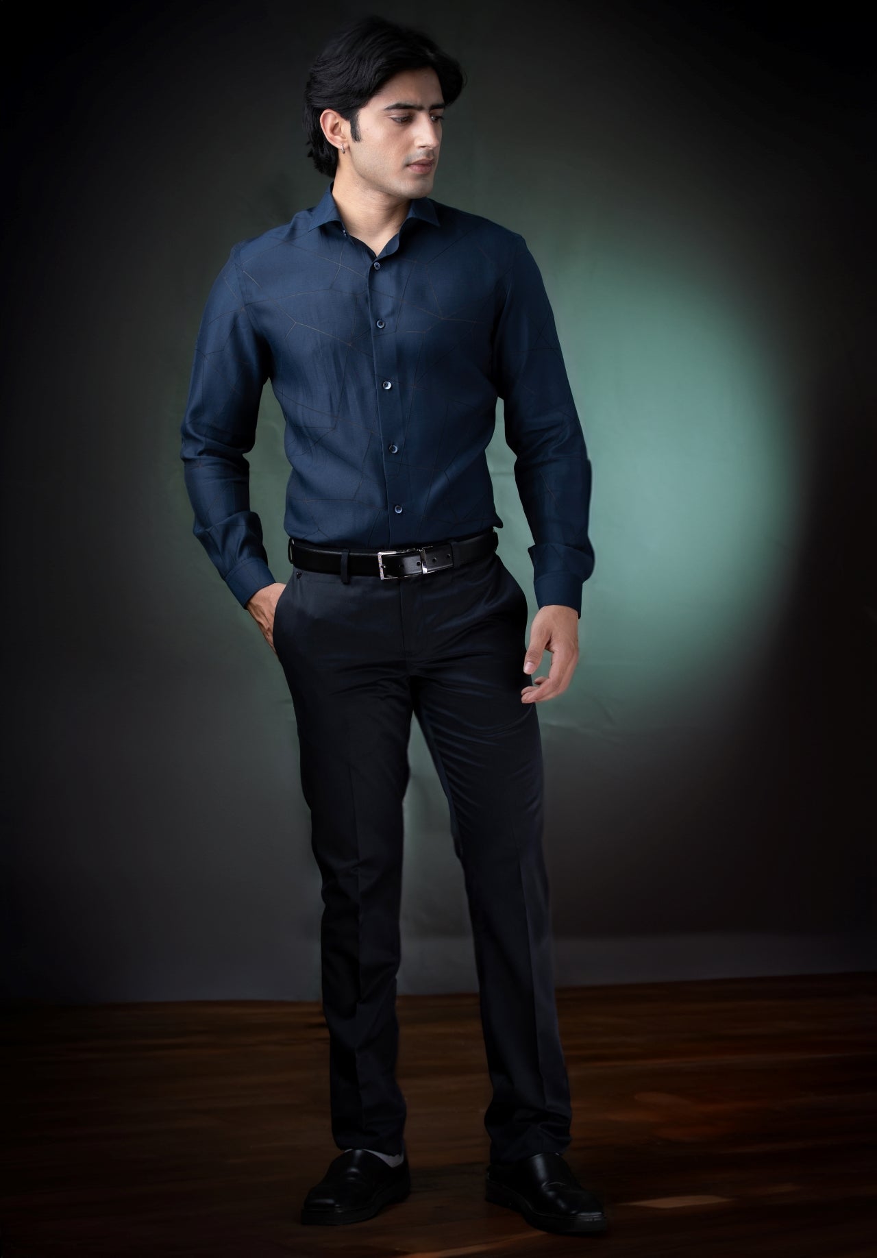Blue Laser-cut Shirt
