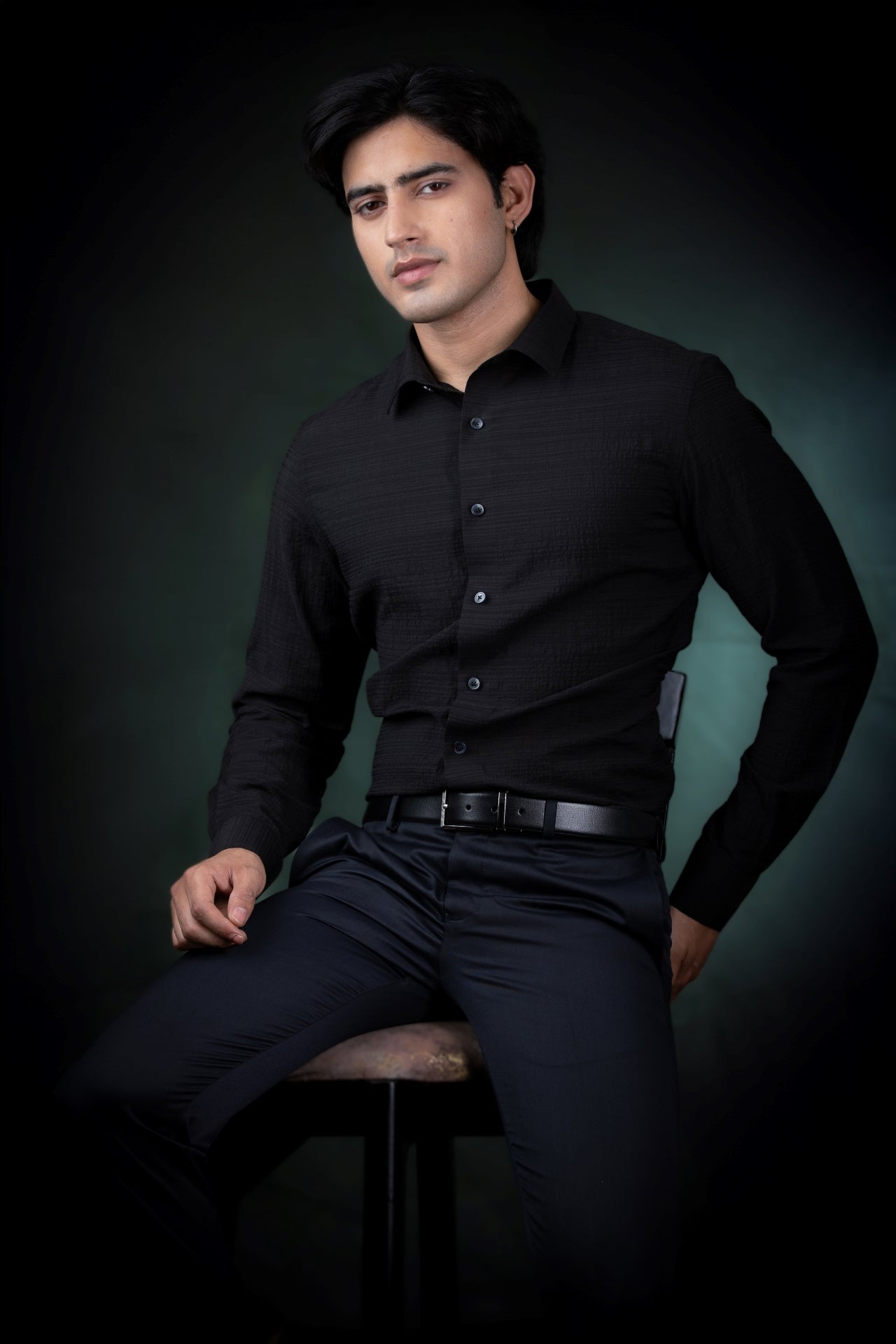 Black Seersucker Shirt
