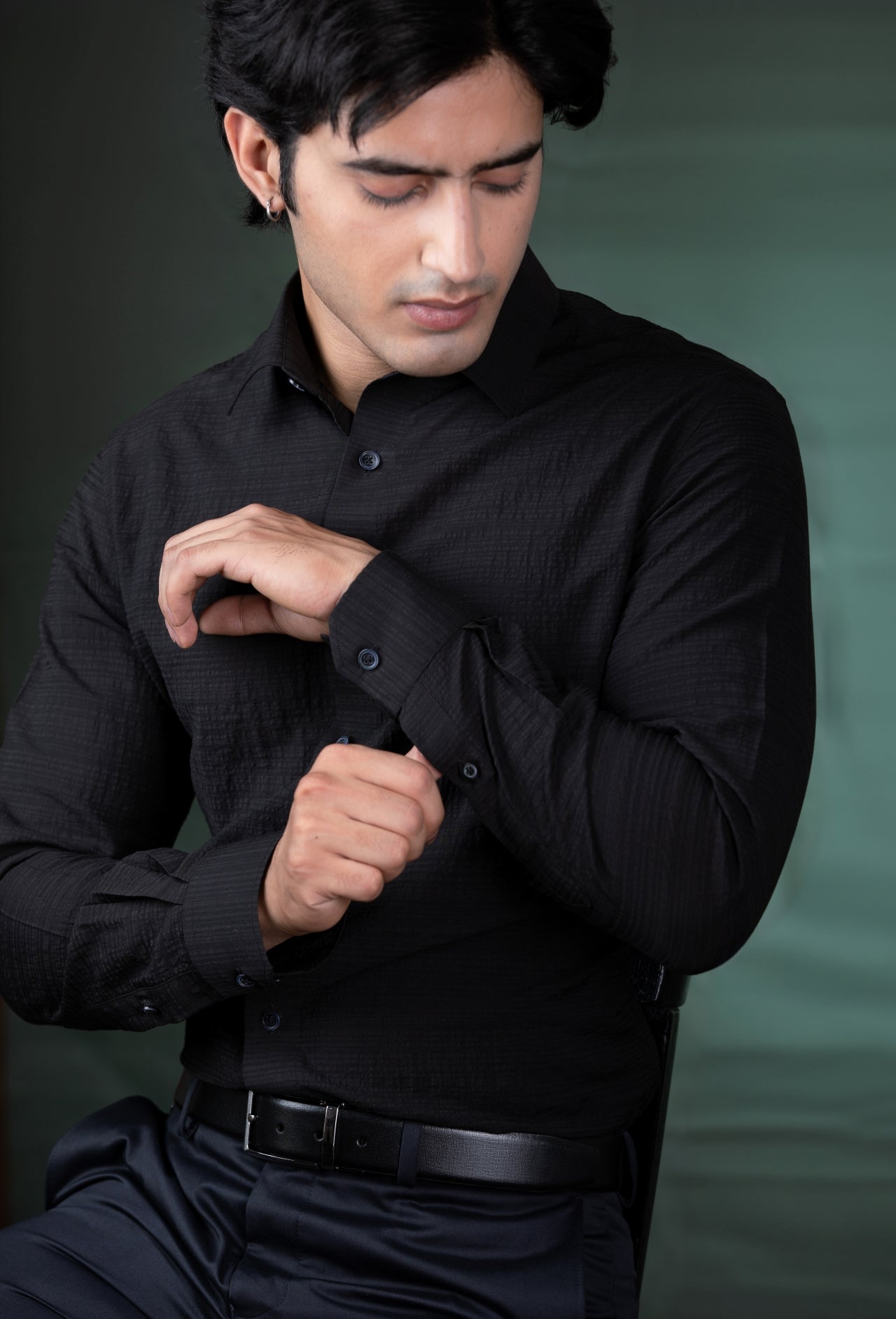 Black Seersucker Shirt