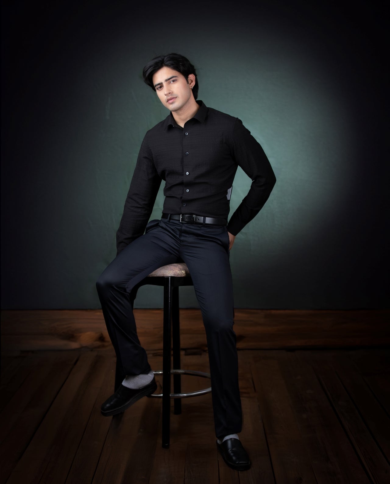 Black Seersucker Shirt
