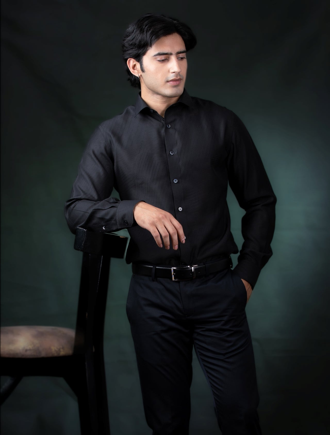 Black Laser-cut Shirt