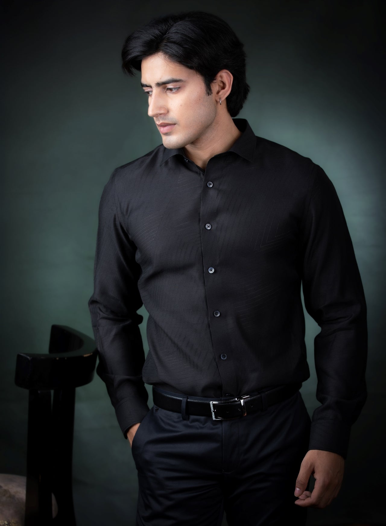 Black Laser-cut Shirt
