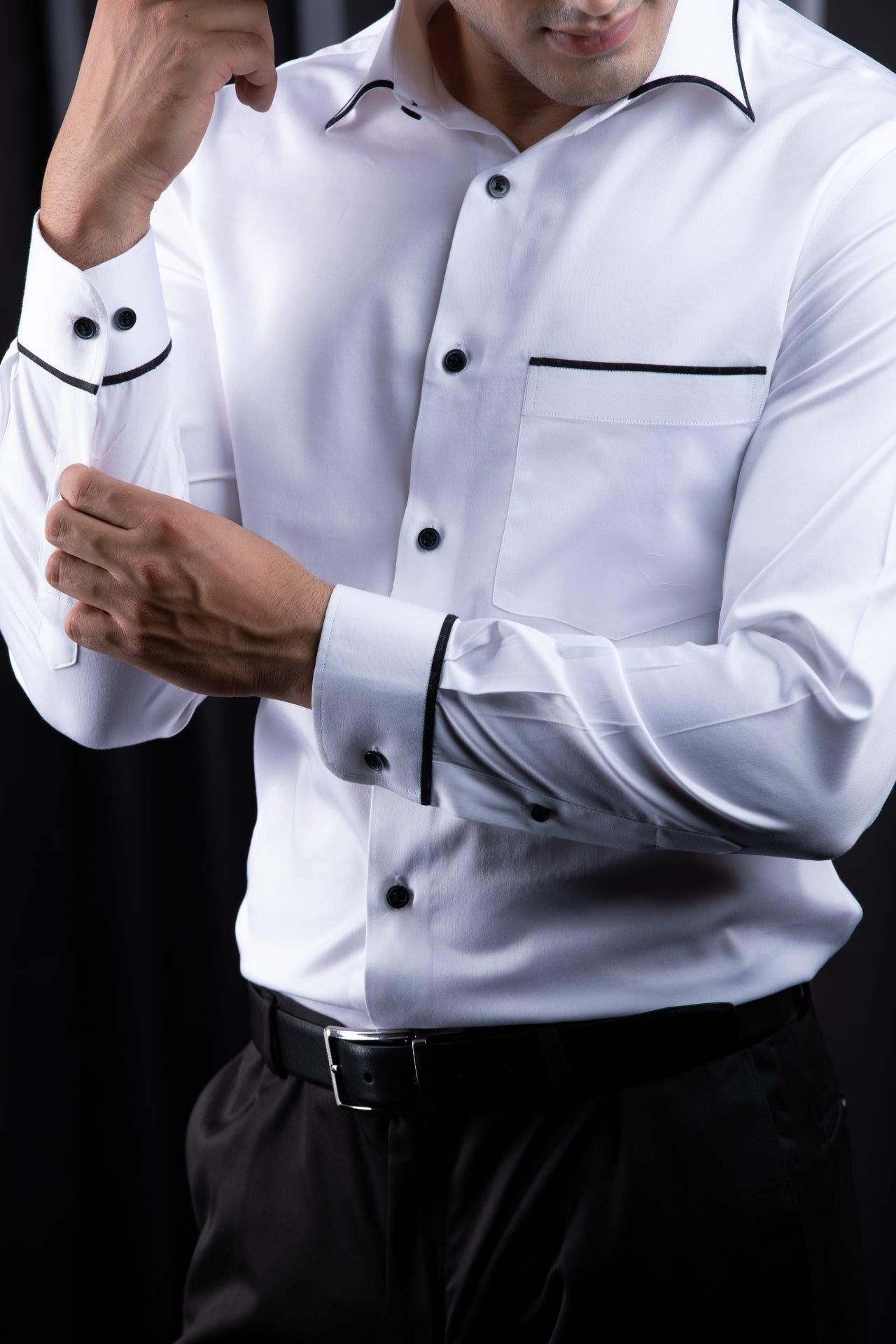 White and Black Contrasted Shirt