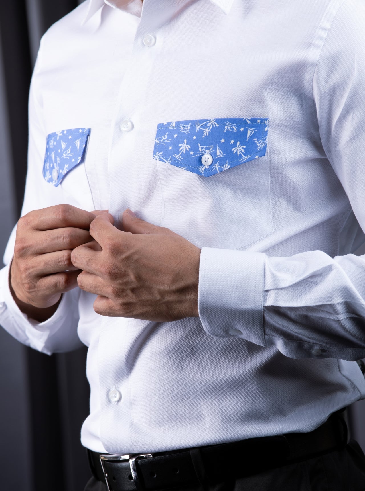 White Contrasted Shirt