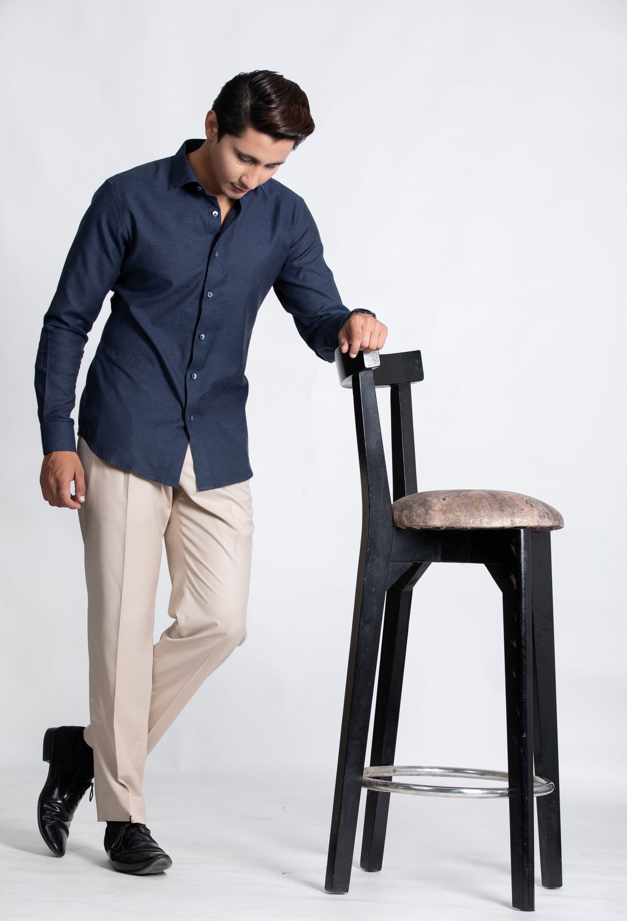 Blue Classic Shirt in Luxury Brushed Cotton