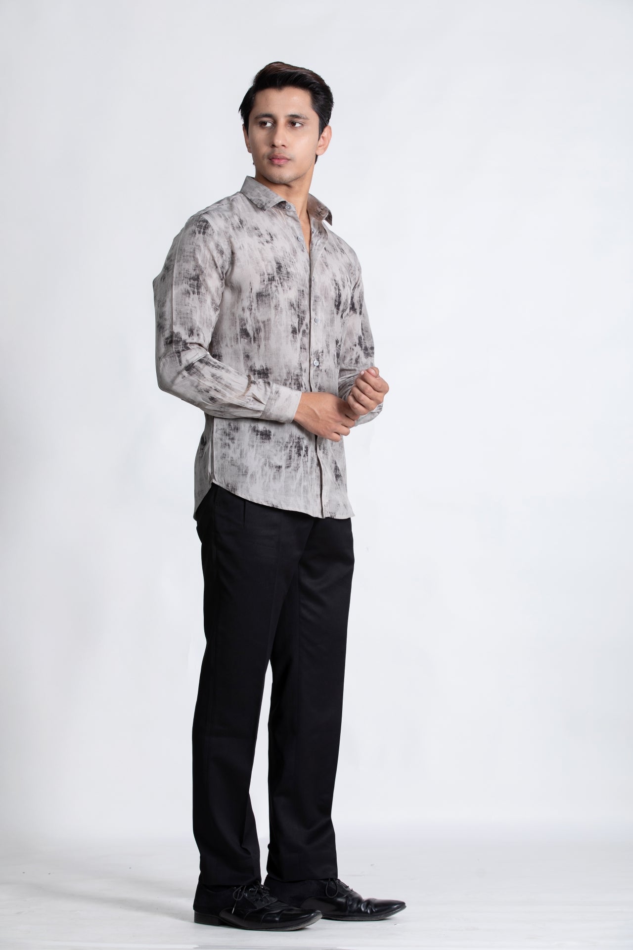 Grey Abstract Printed Shirt
