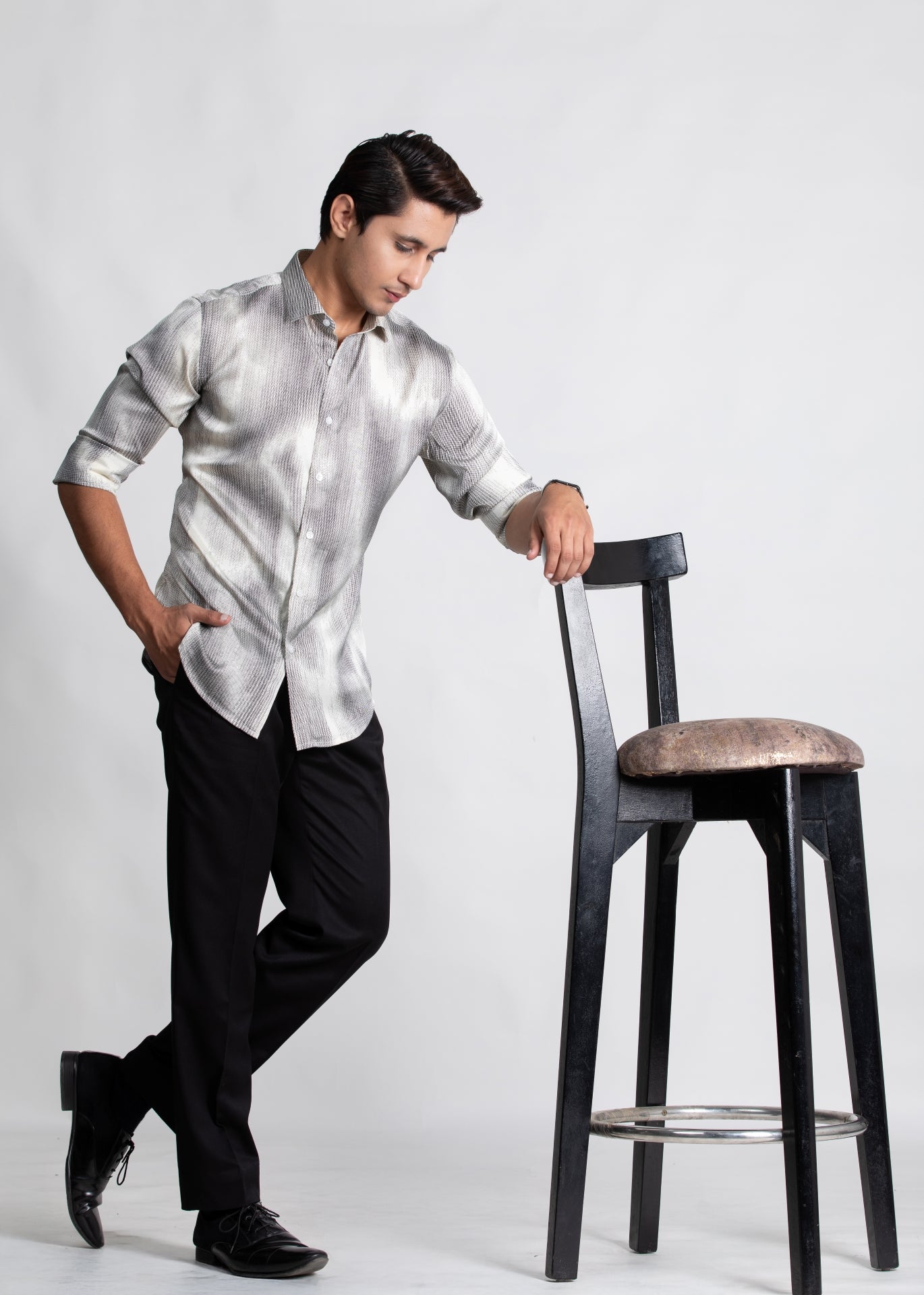 Cream Abstract Printed Shirt