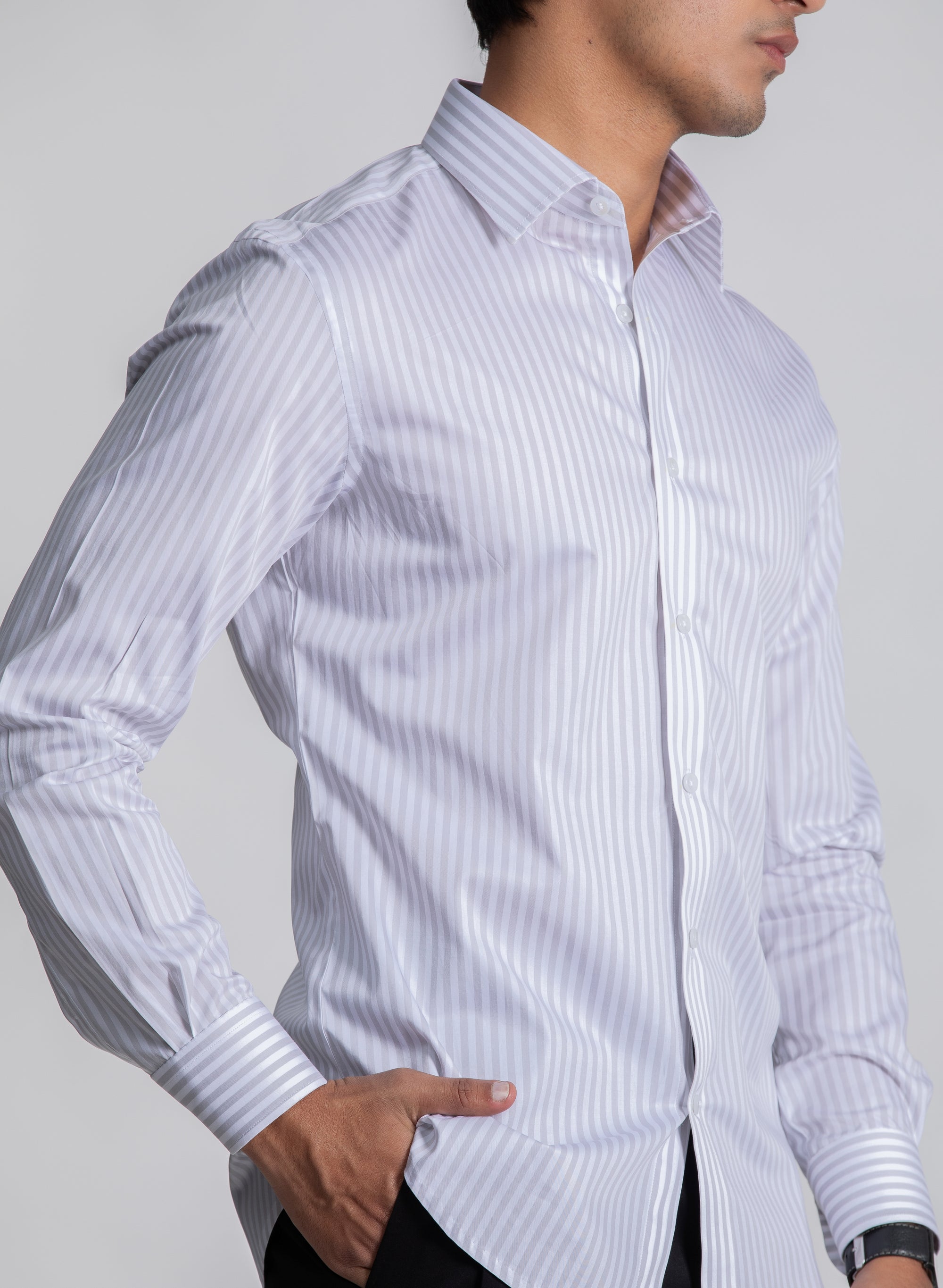 Grey Striped Shirt