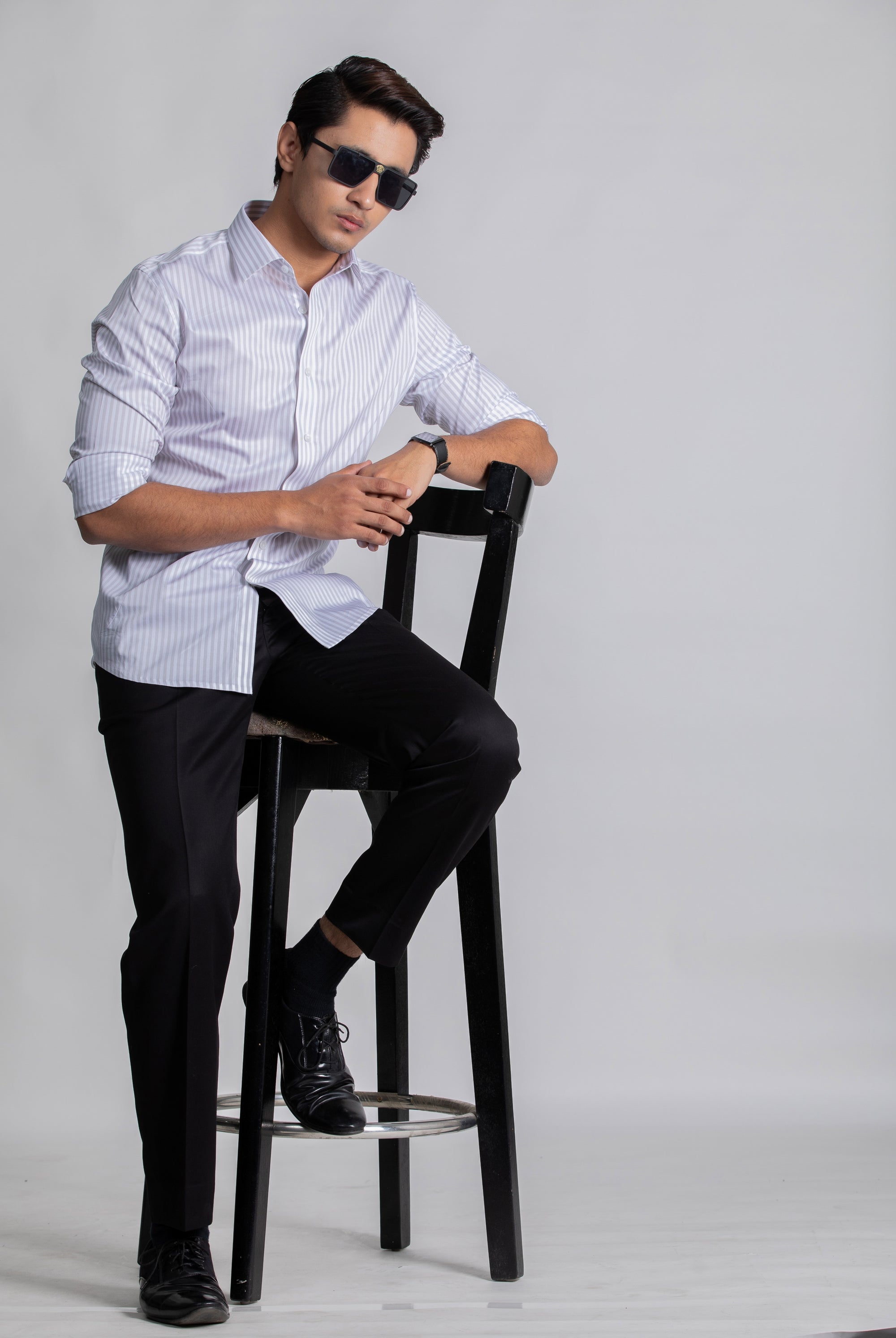 Grey Striped Shirt