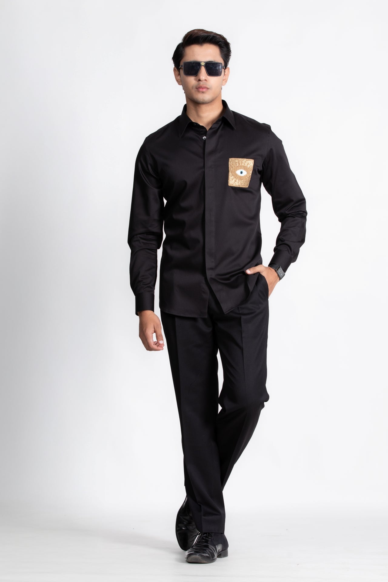 Black Shirt with Embroidery