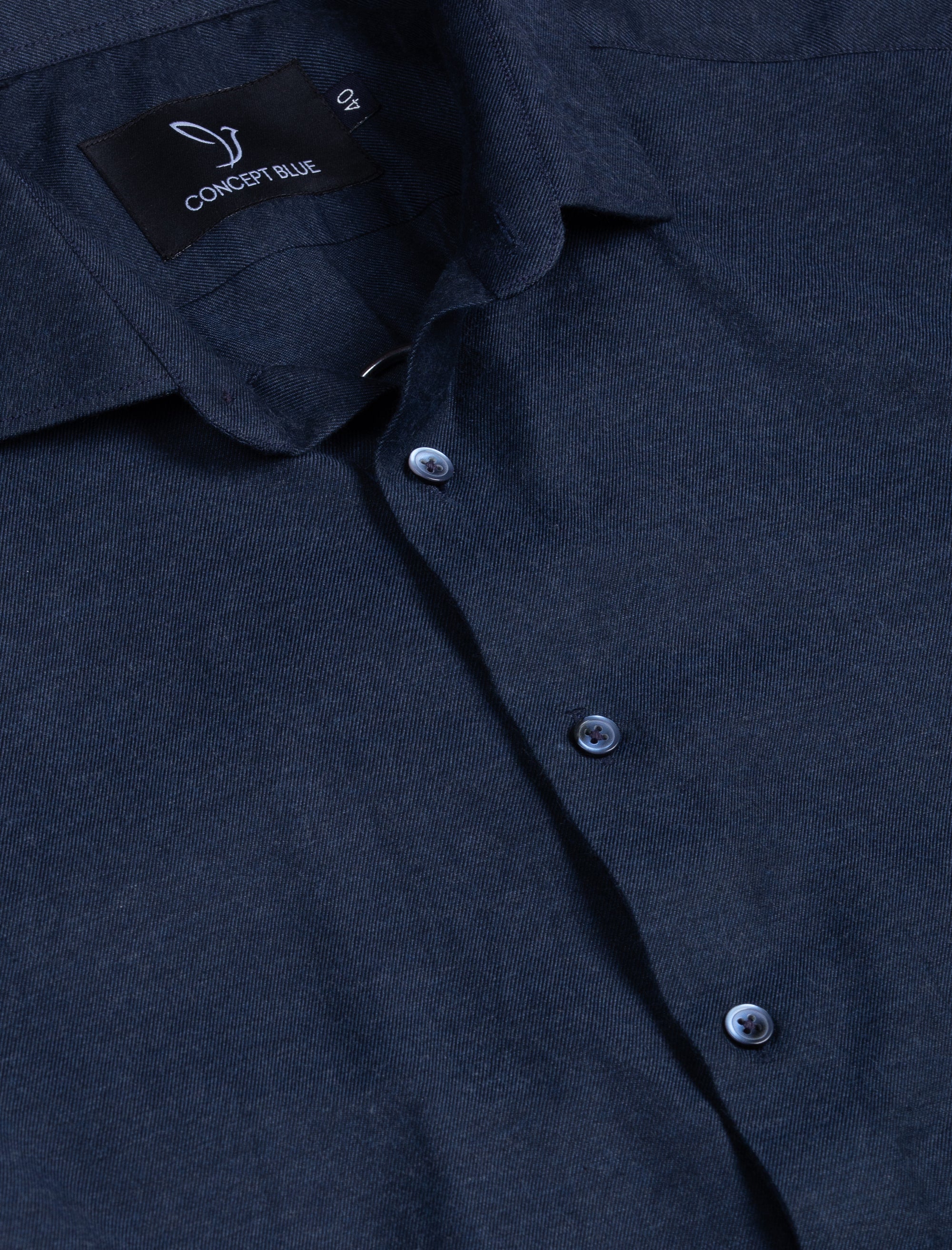 Blue Classic Shirt in Luxury Brushed Cotton