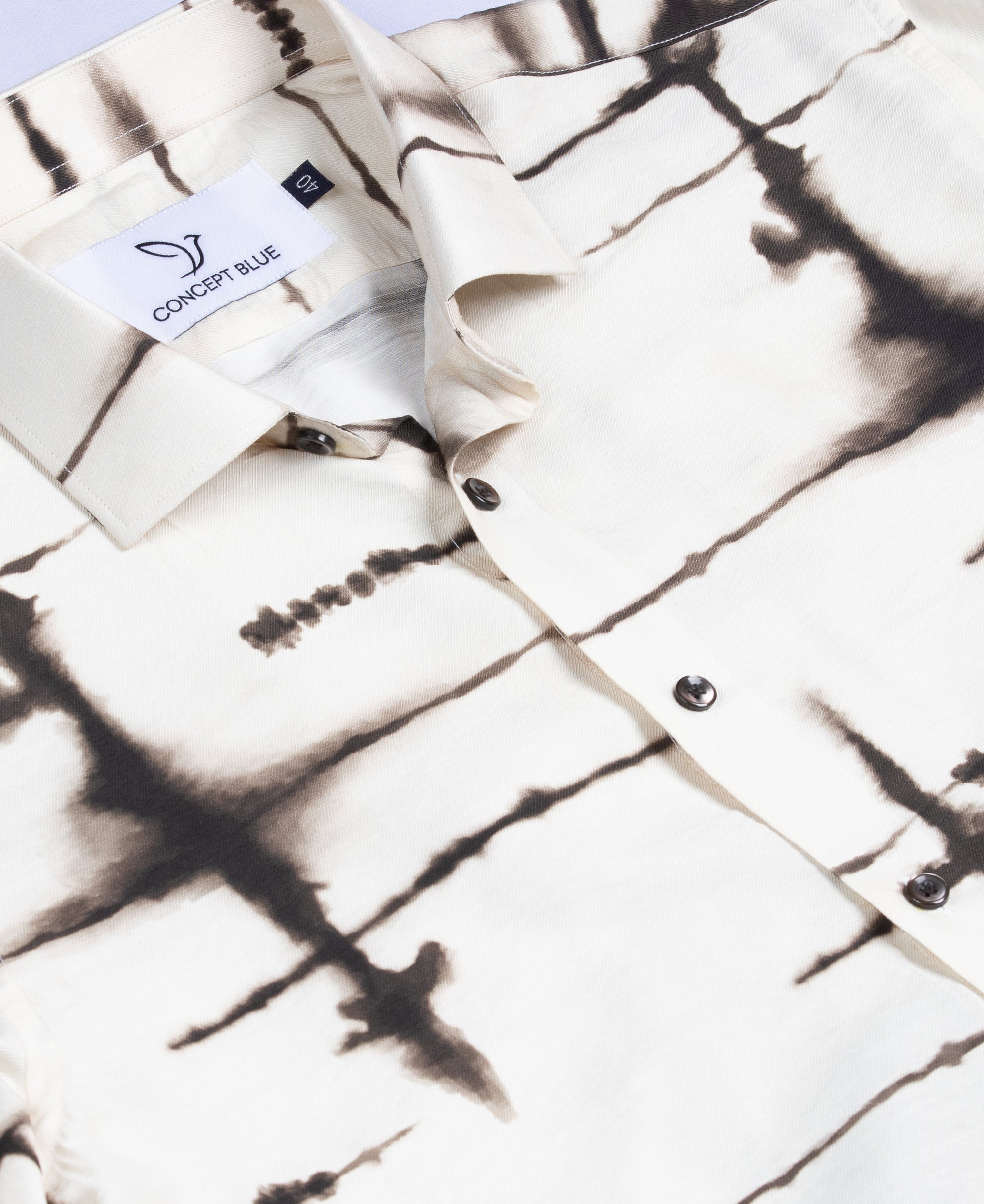 Cream Abstract Printed Shirt
