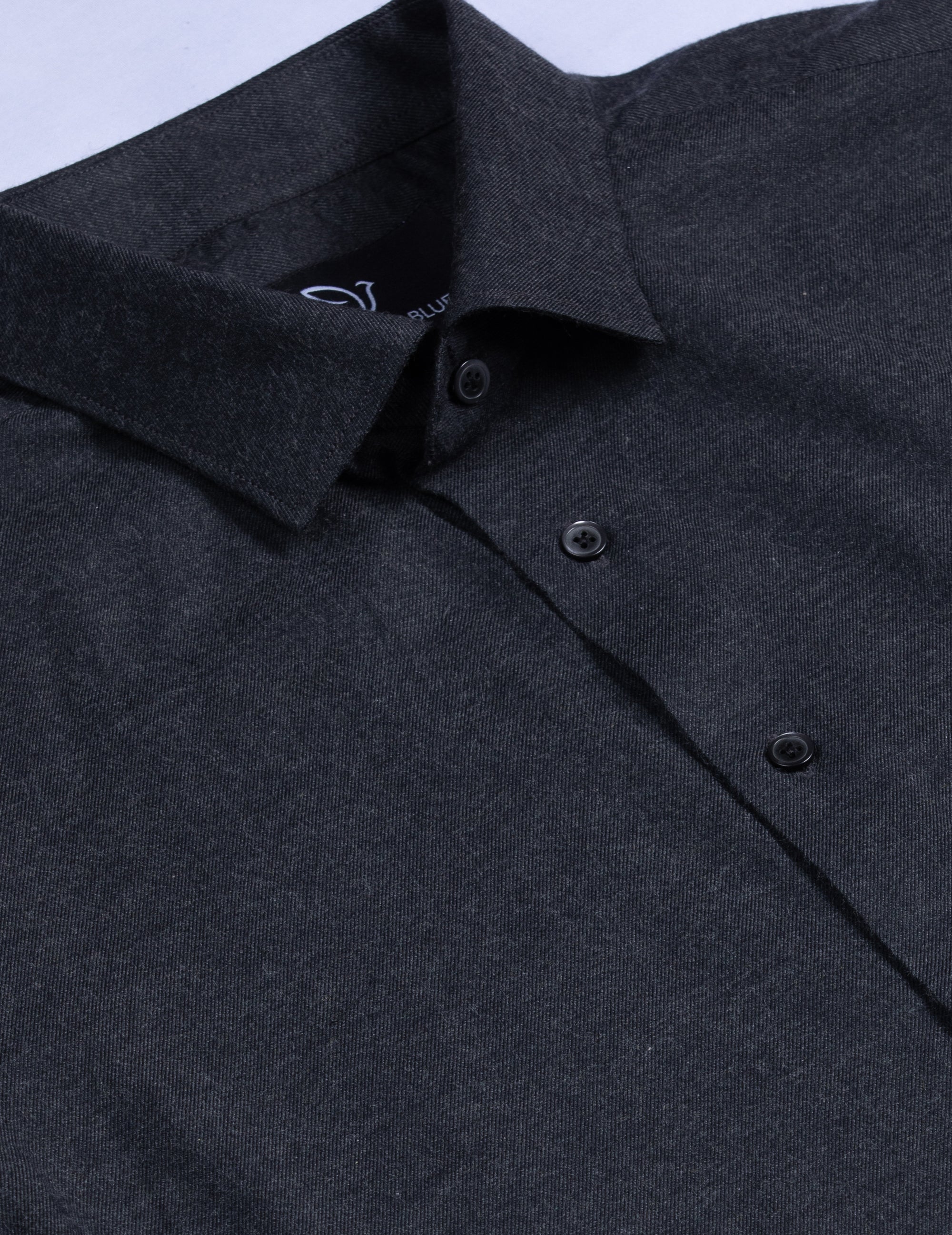 Black Classic Shirt in Luxury Brushed Cotton