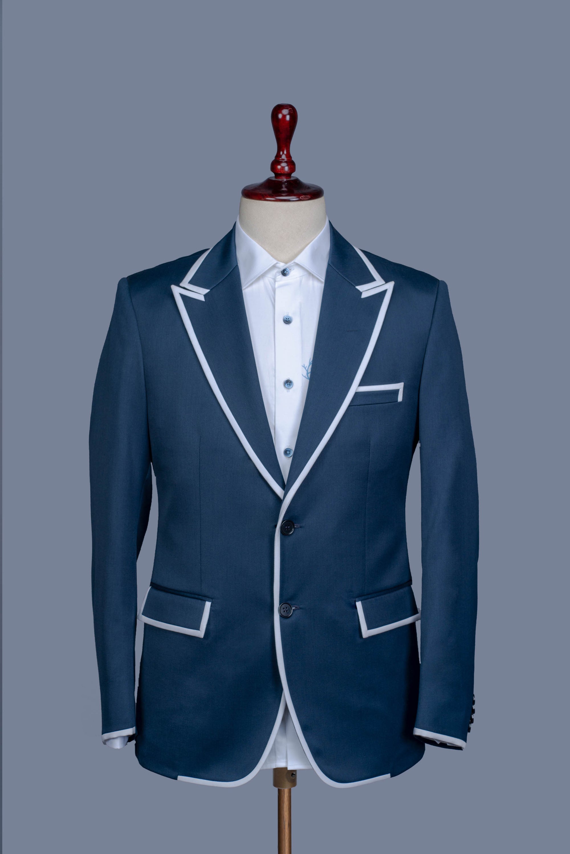 Blue Deconstructed Jersey Jacket