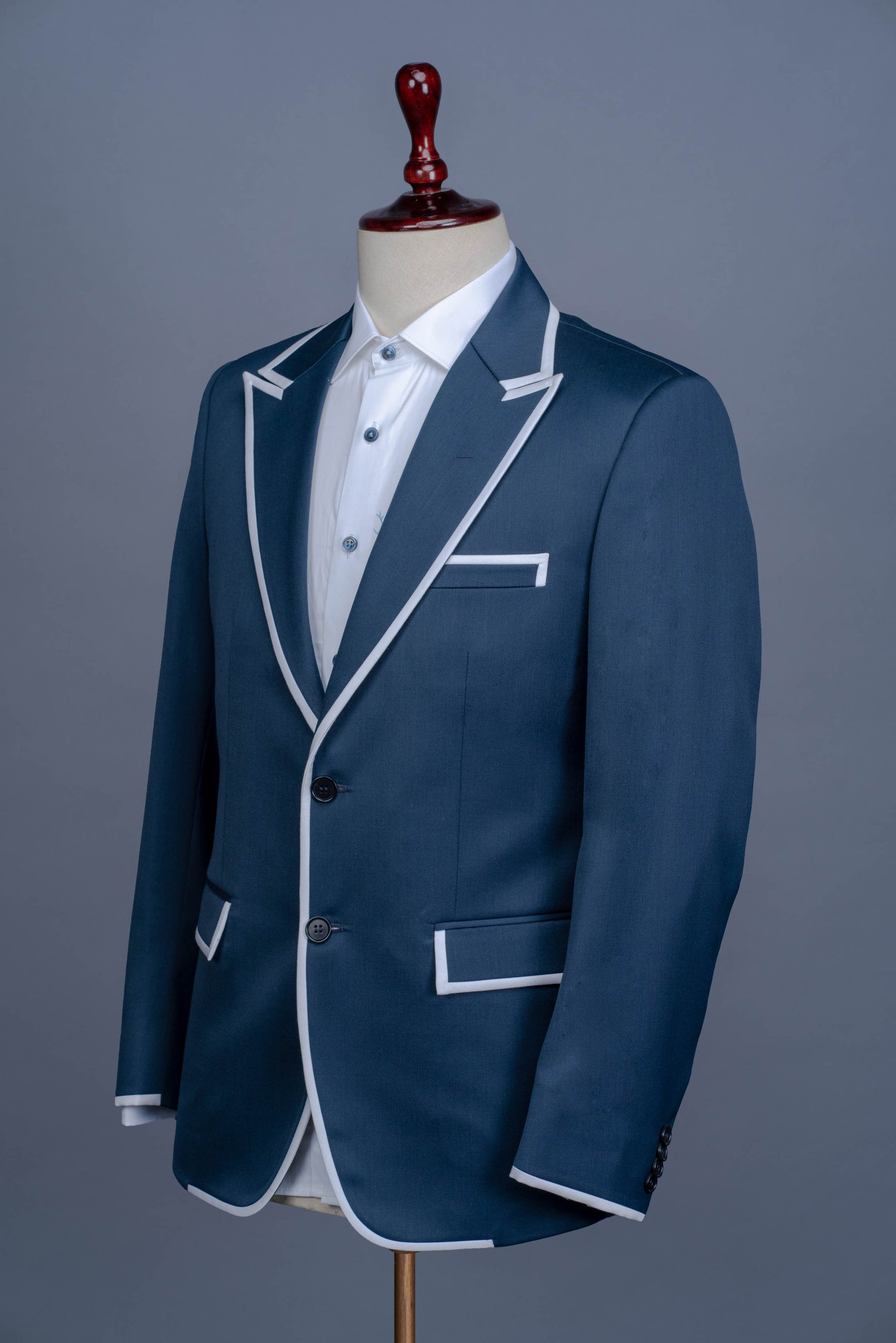 Blue Deconstructed Jersey Jacket