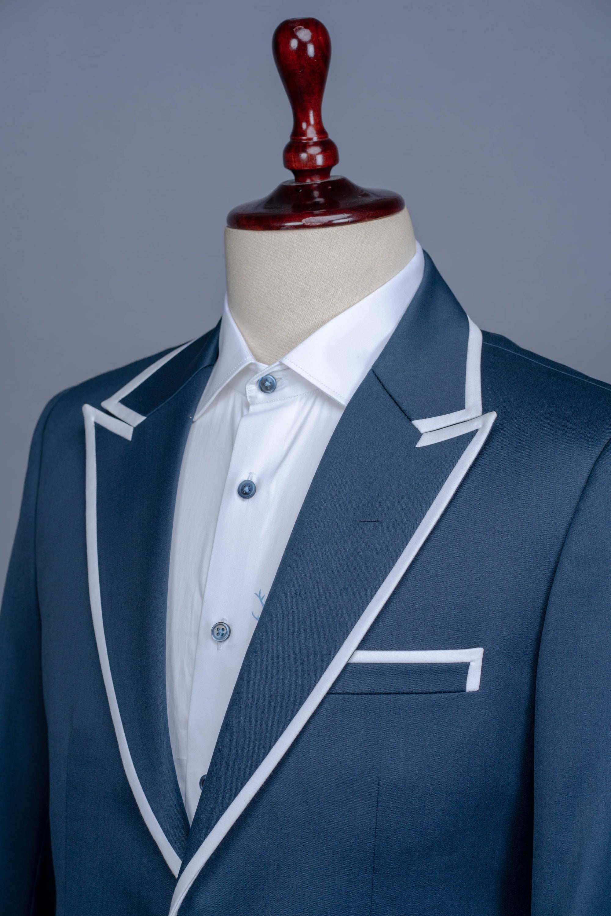 Blue Deconstructed Jersey Jacket