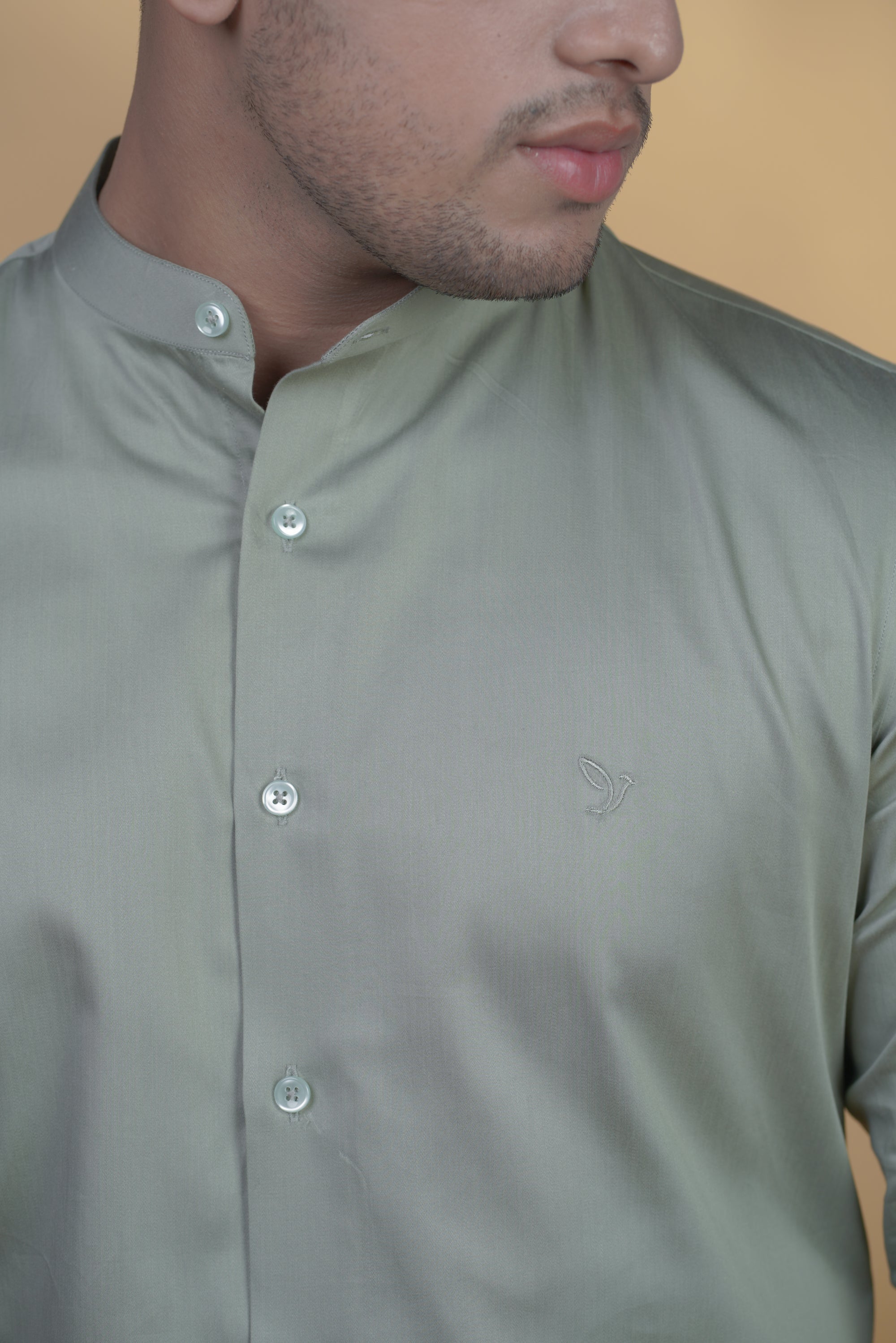 Safari Green Classic Shirt in Luxury Cotton