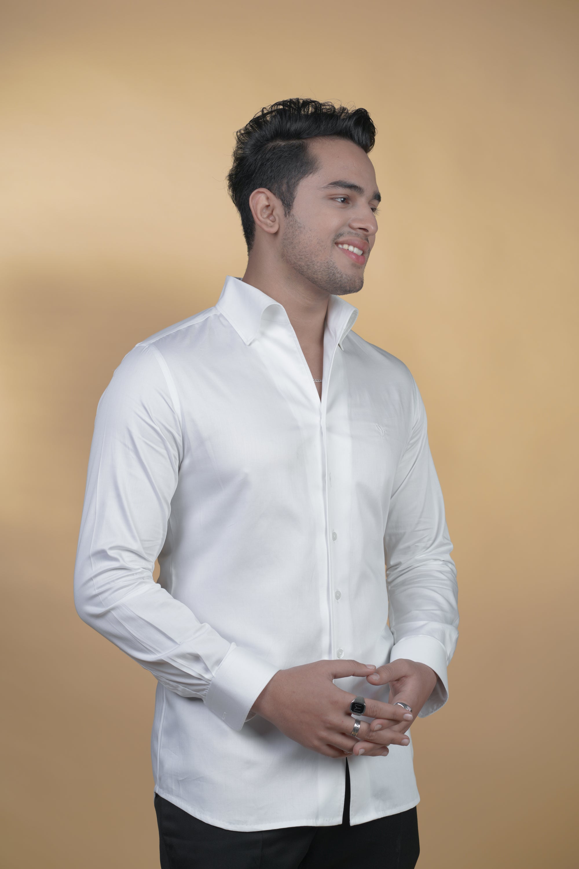 One-Piece White Classic Shirt in Luxury Cotton