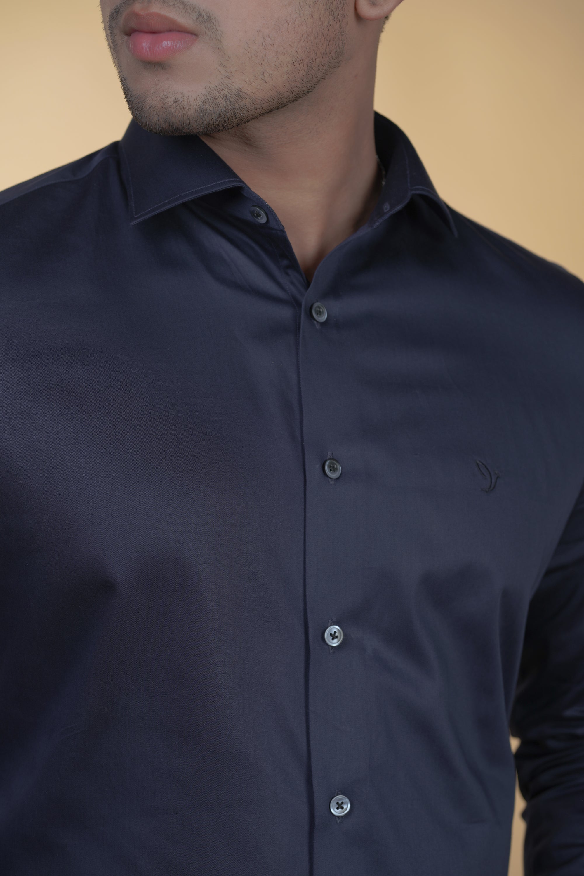 Navy Blue Classic Shirt in Luxury Cotton