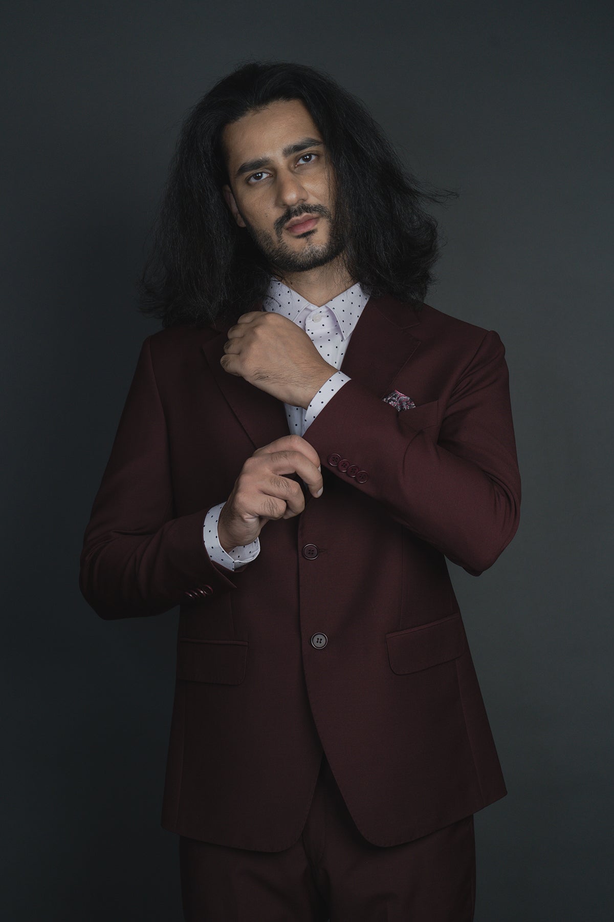 Maroon 2-piece Suit