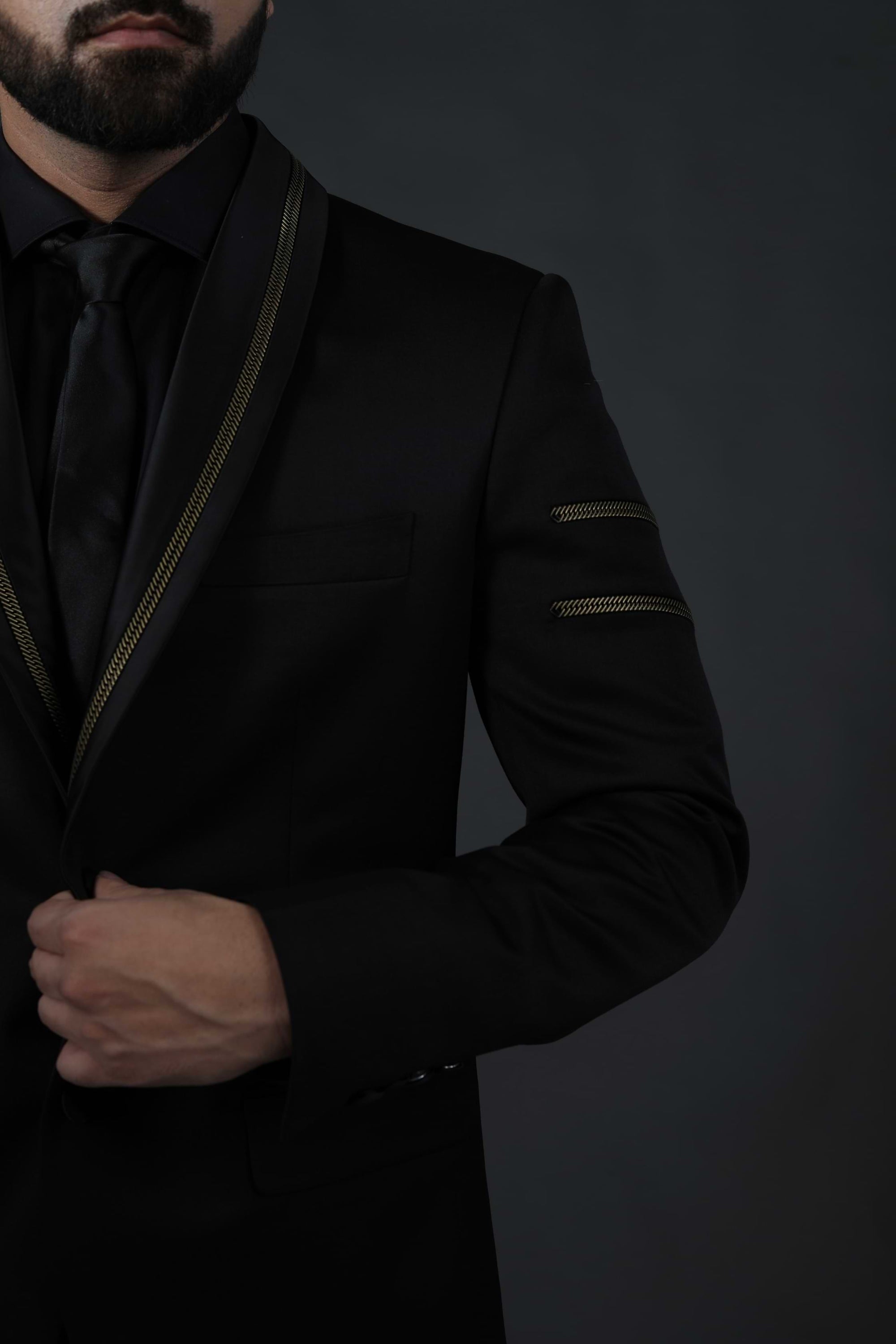Concept Tape Black Tuxedo Suit