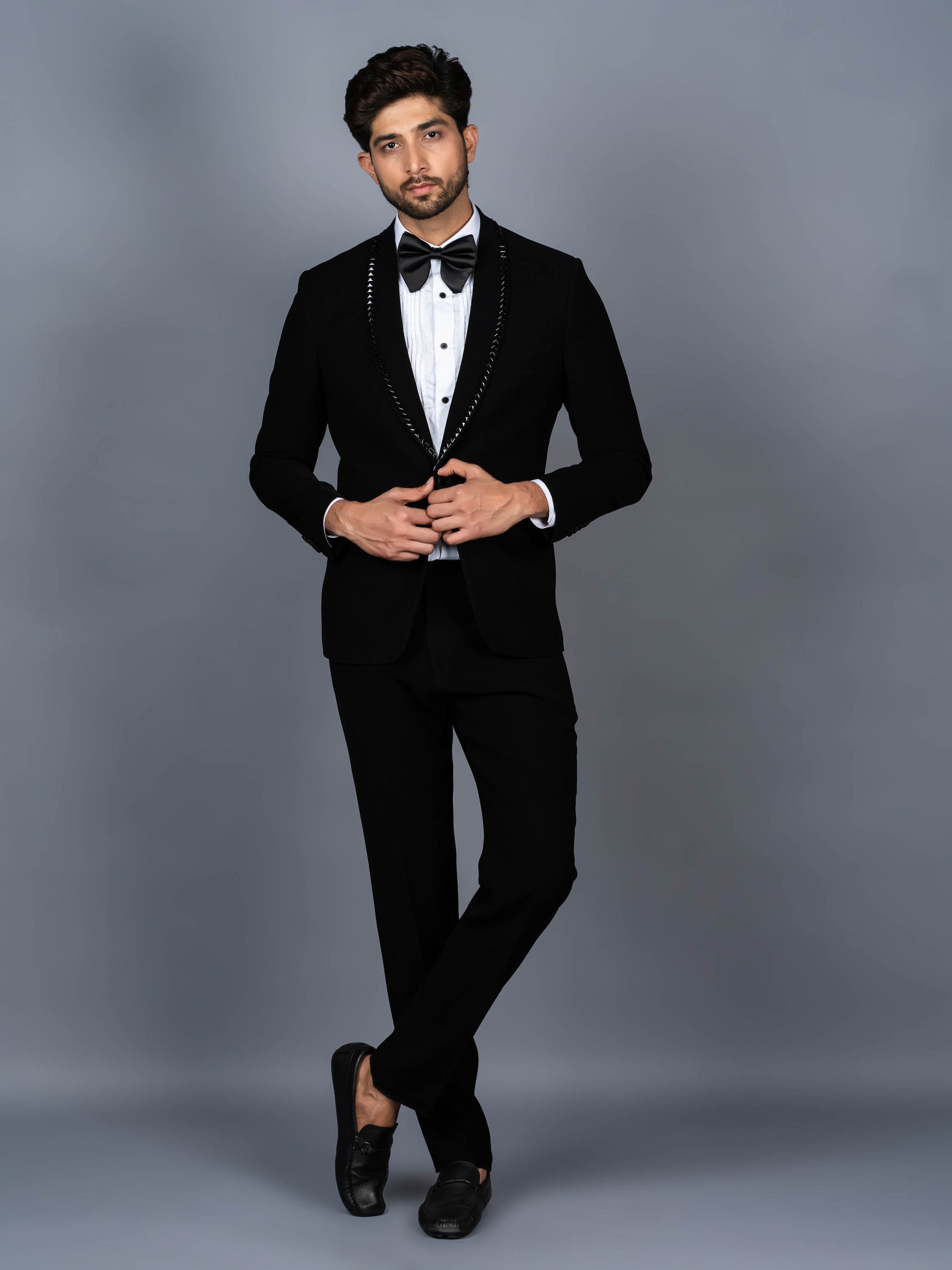 Concept Black Metal Black Tuxedo Suit