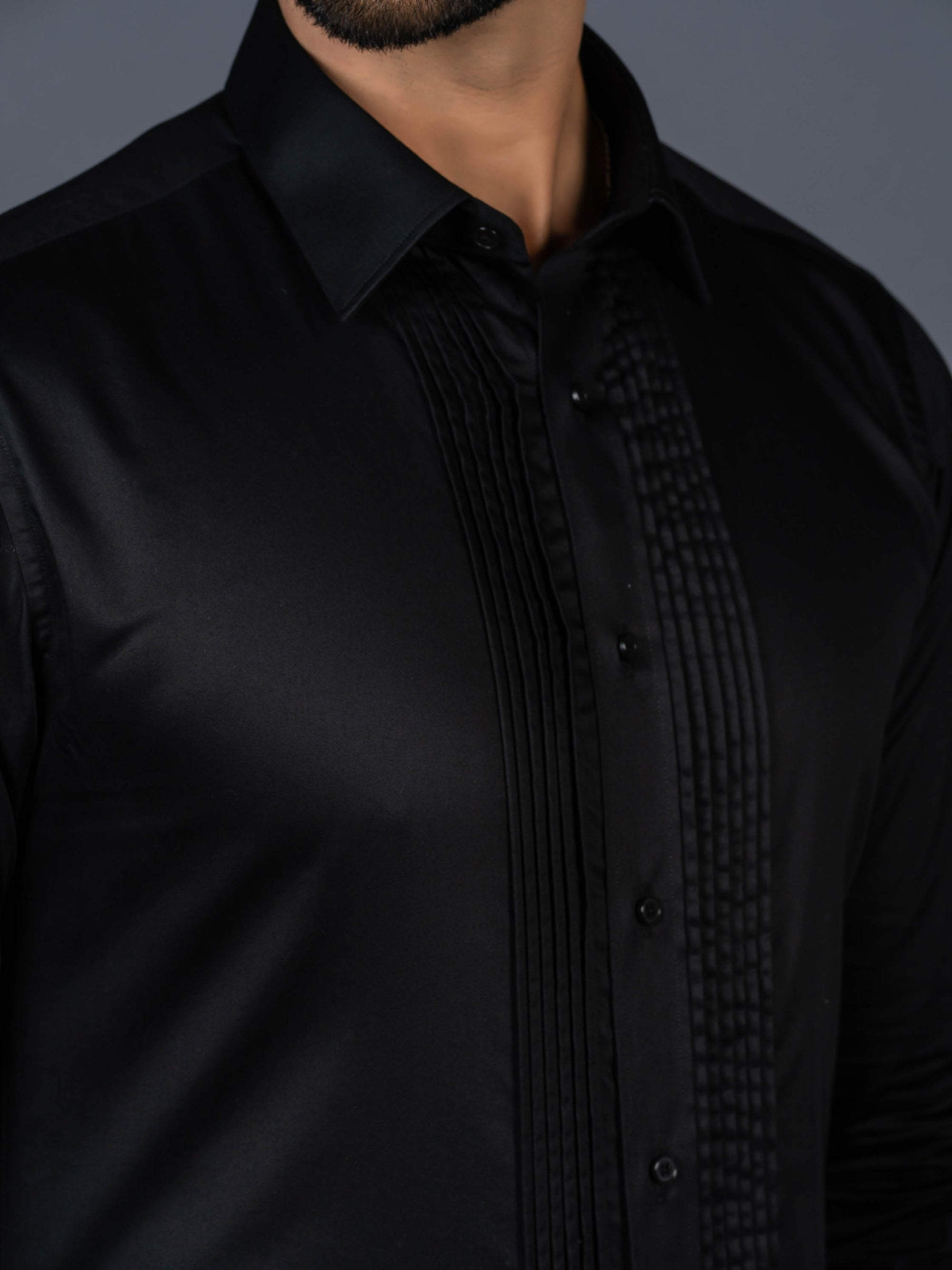 Black Pleated Shirt