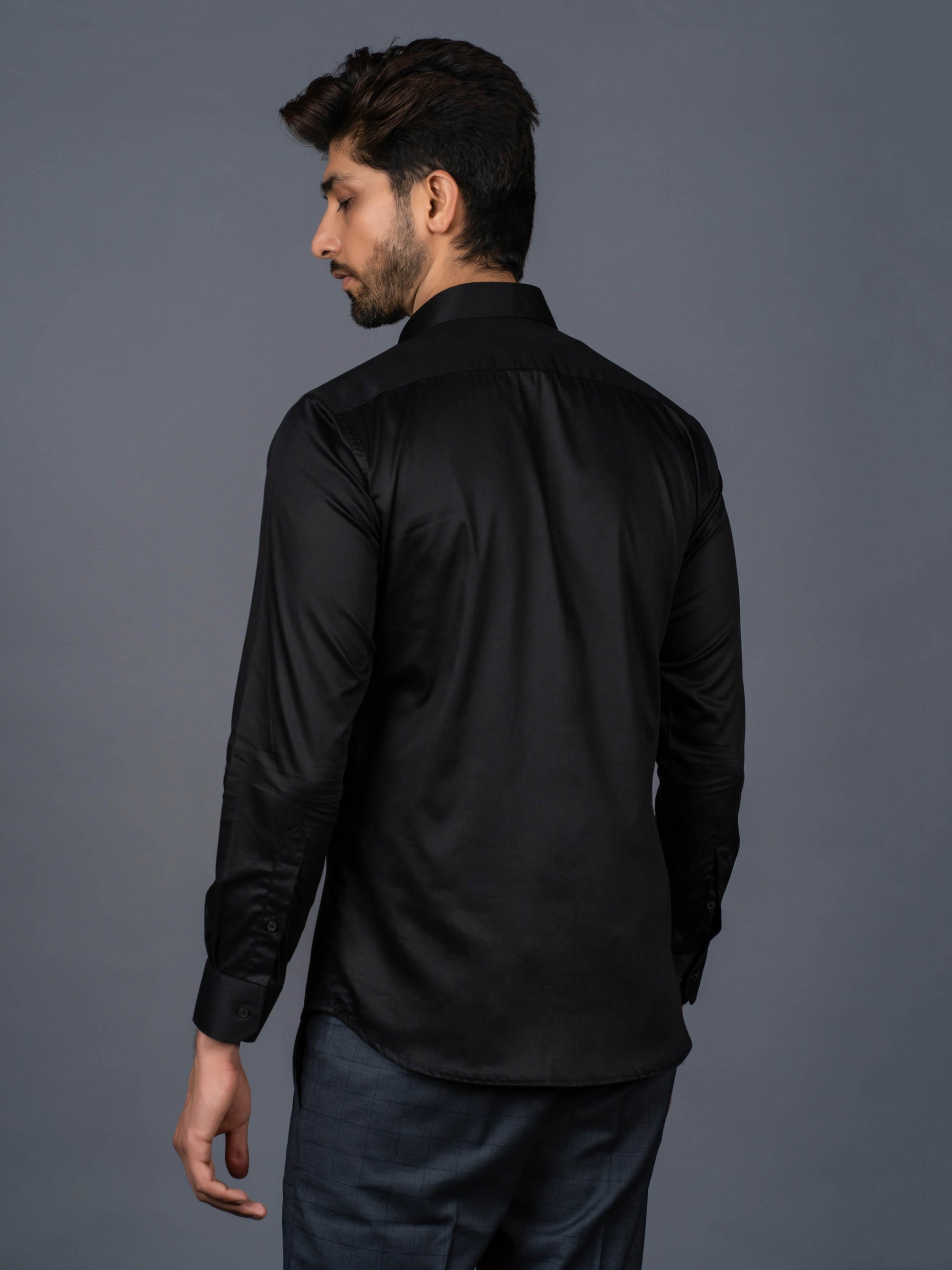 Black Pleated Shirt