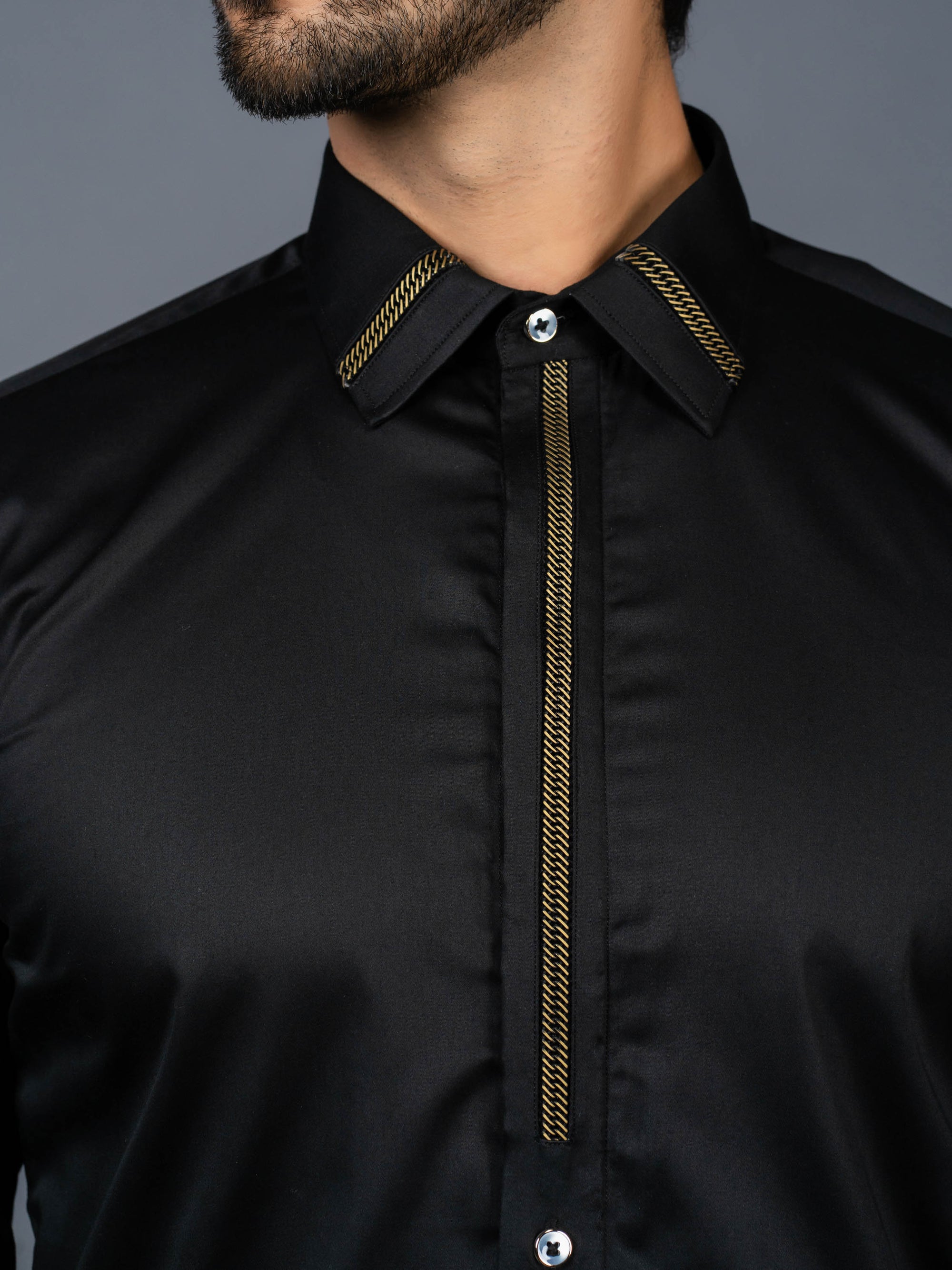 Concept Black Shirt with golden details