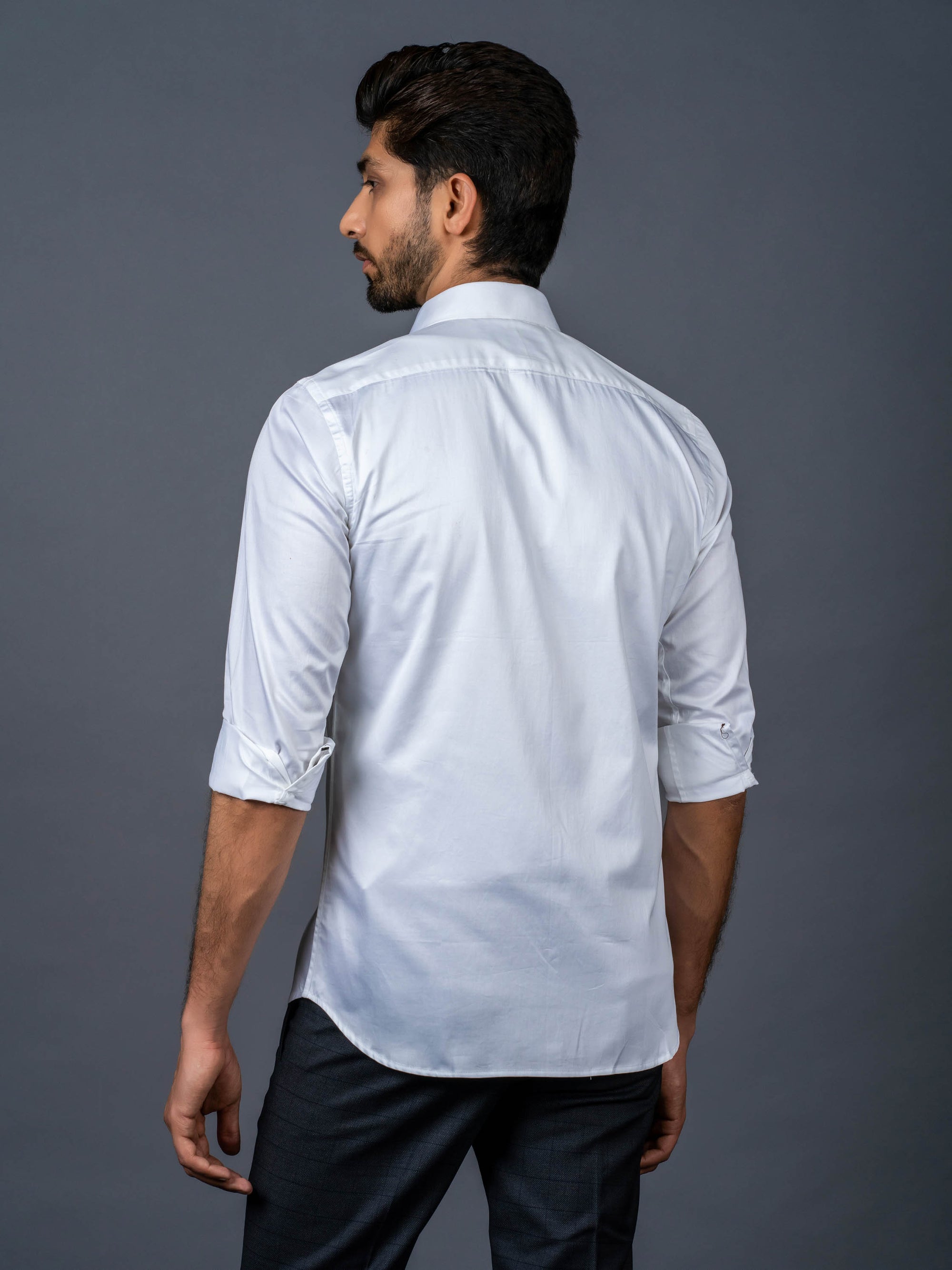White Shirt with Feather Print
