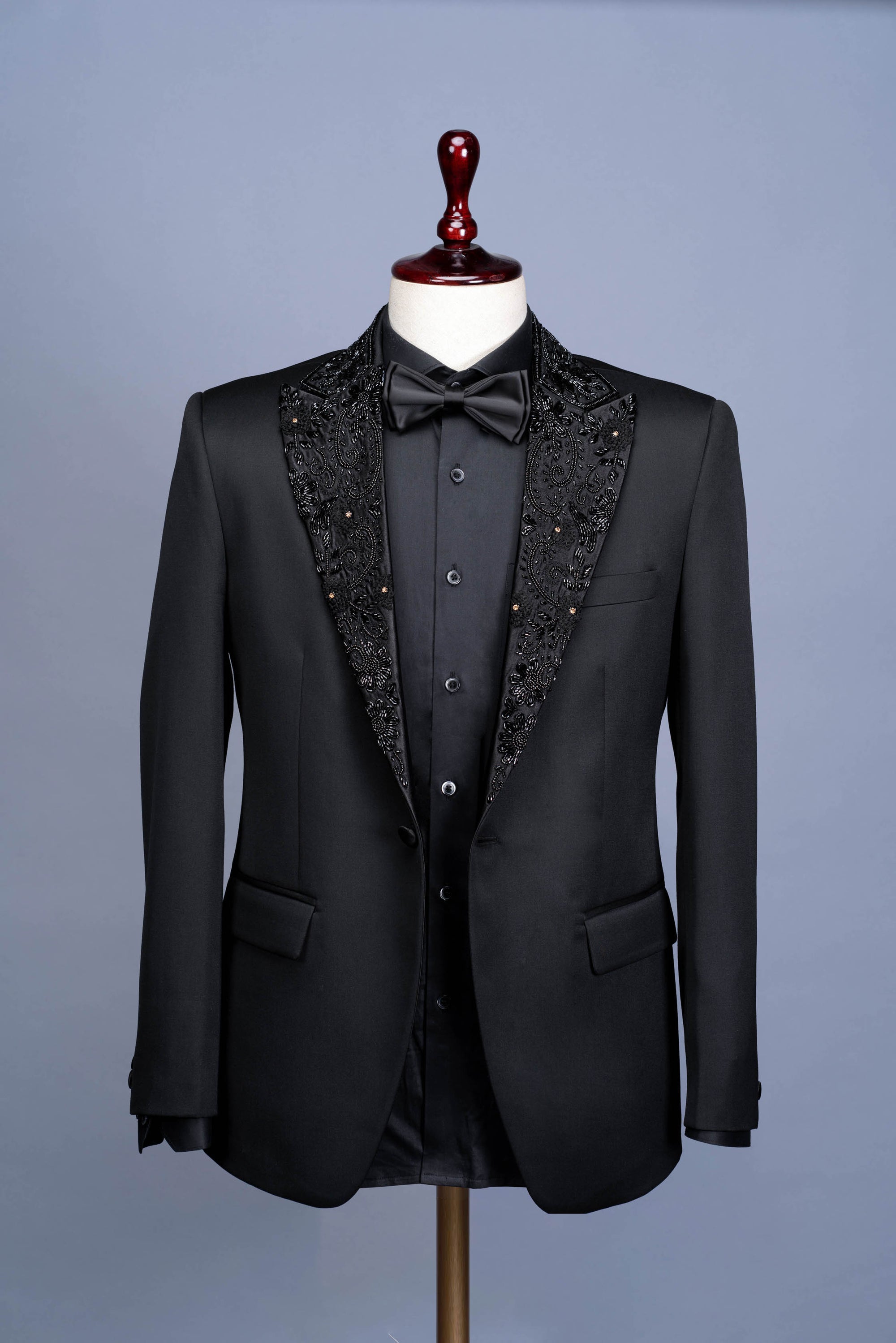 Tuxedo Suit With Embroidery