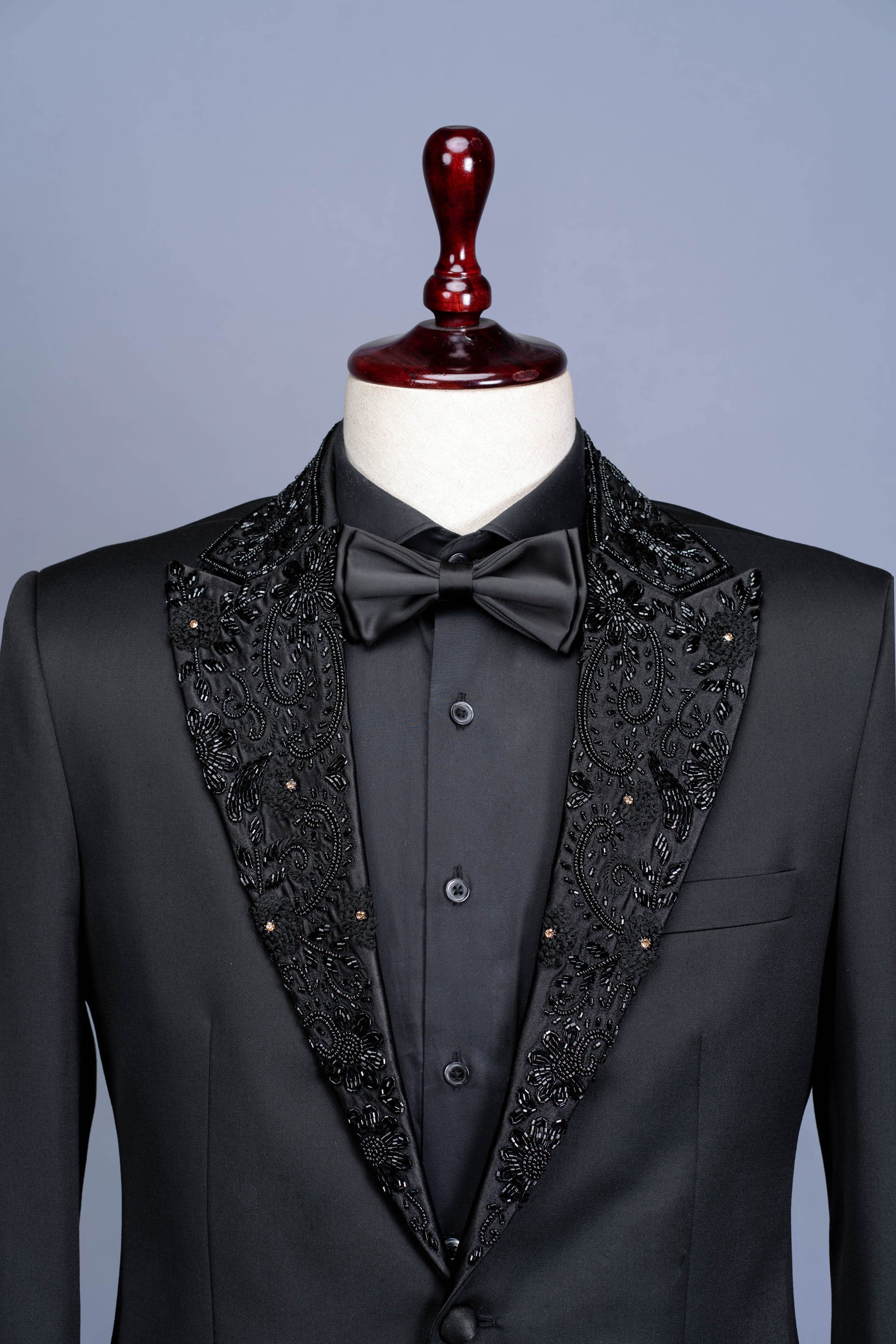 Tuxedo Suit With Embroidery