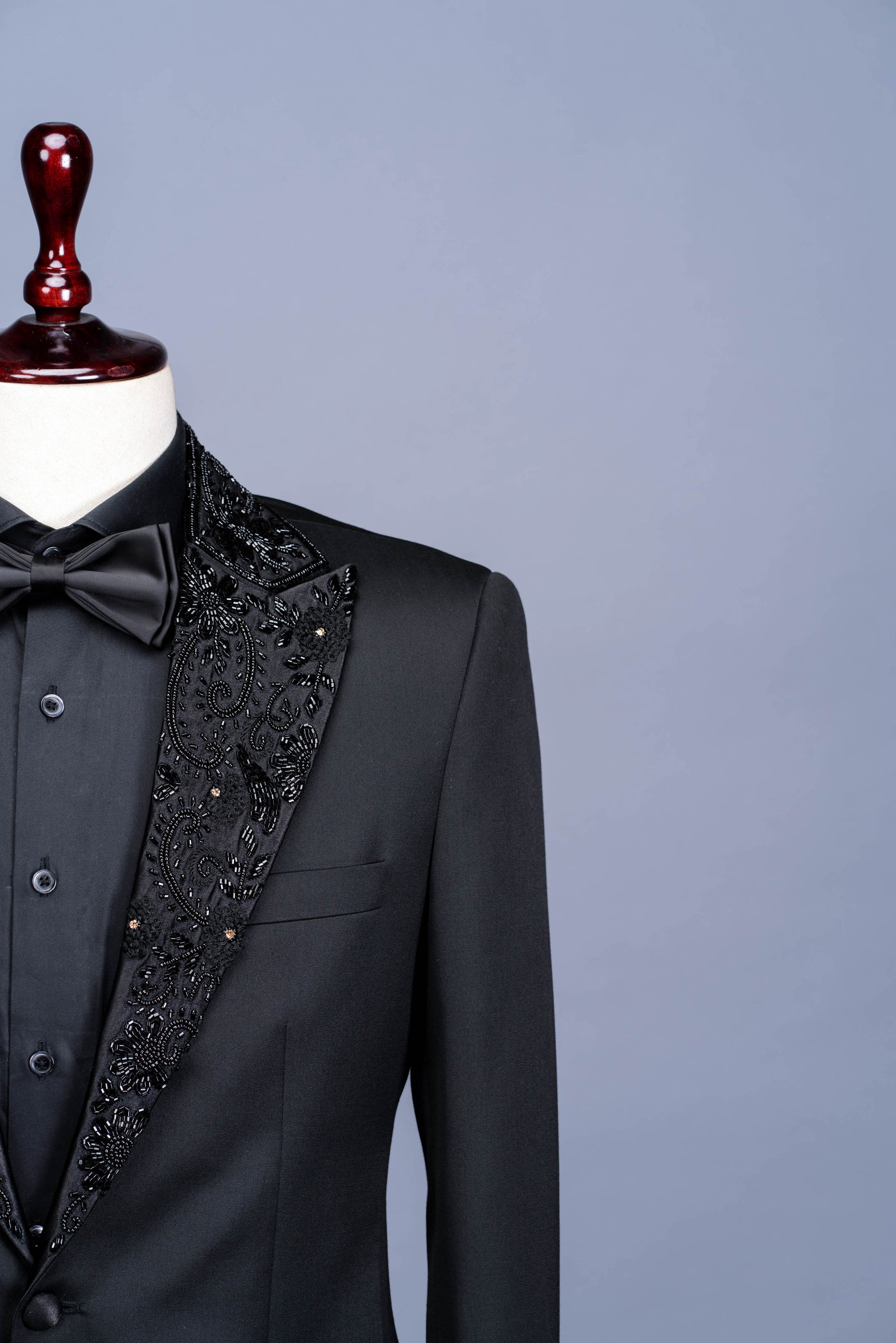 Tuxedo Suit With Embroidery