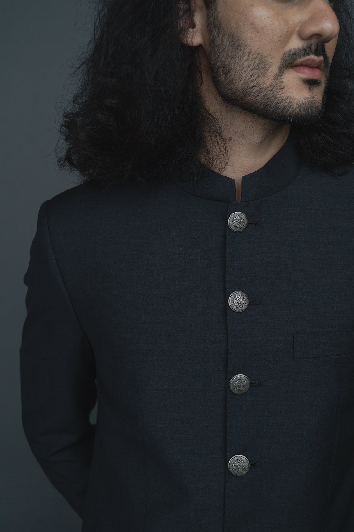 Grey Bandhgala Suit