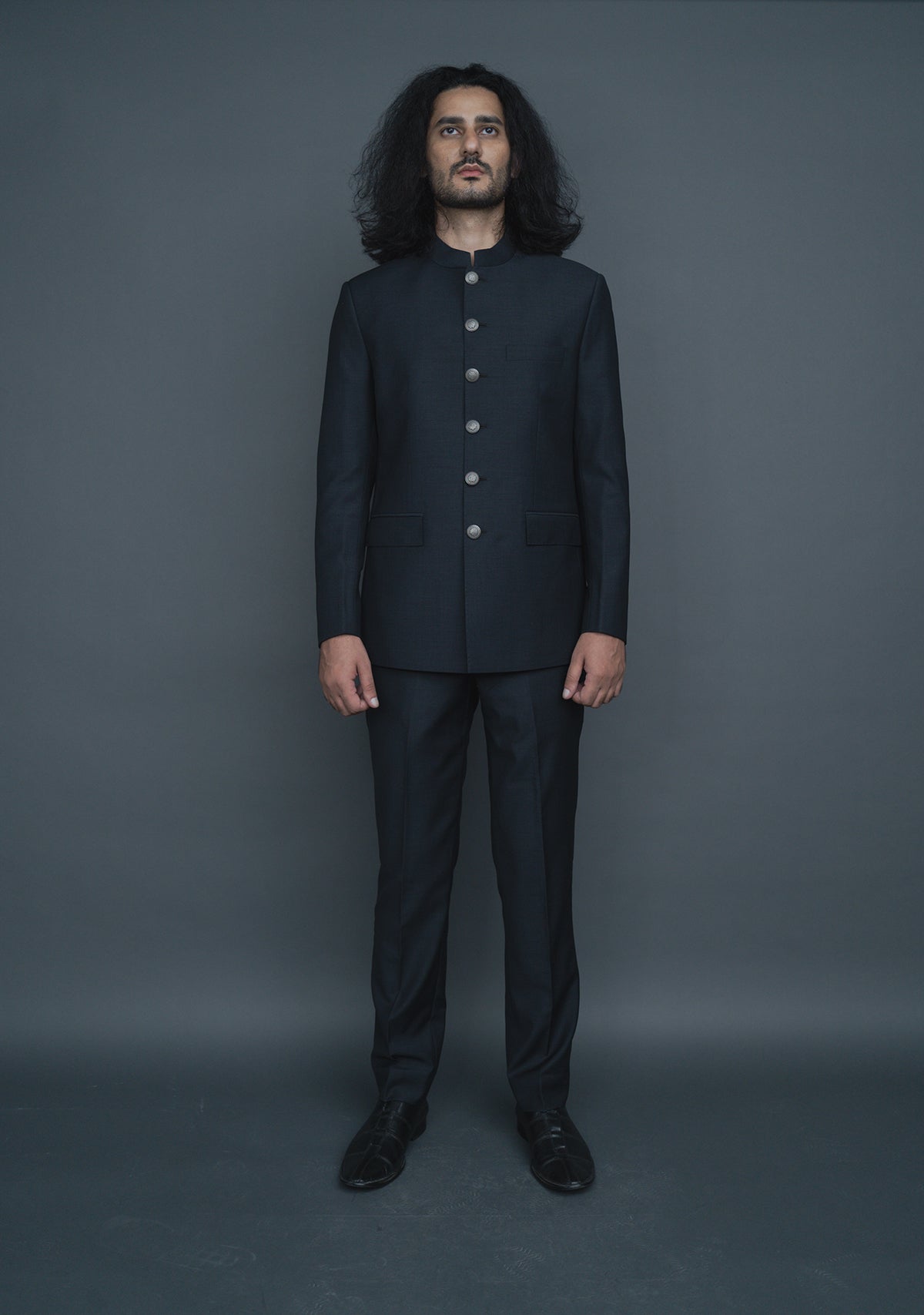 Grey Bandhgala Suit