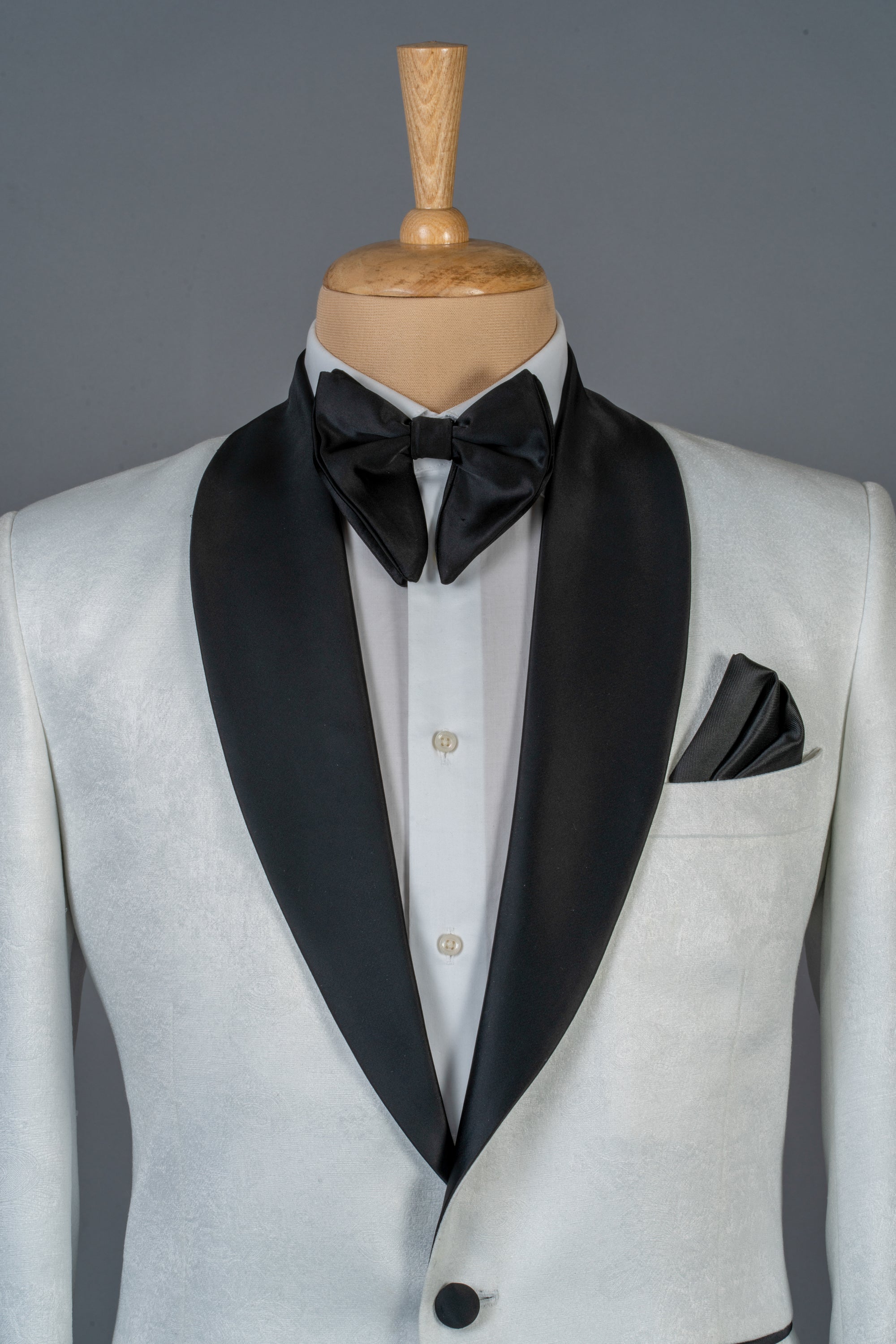 White Jacquard Tuxedo Suit
