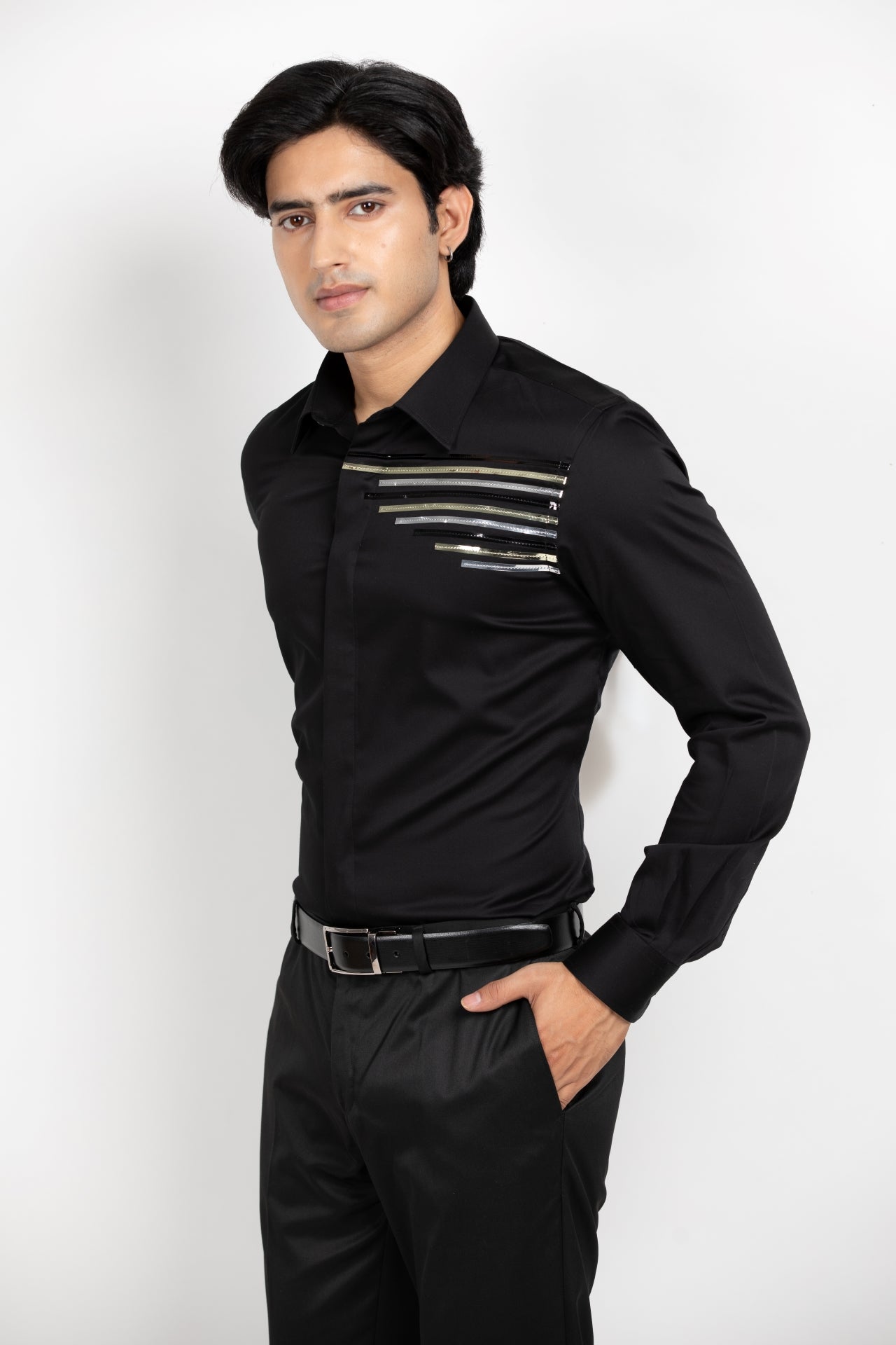 Black Metallic Shirt