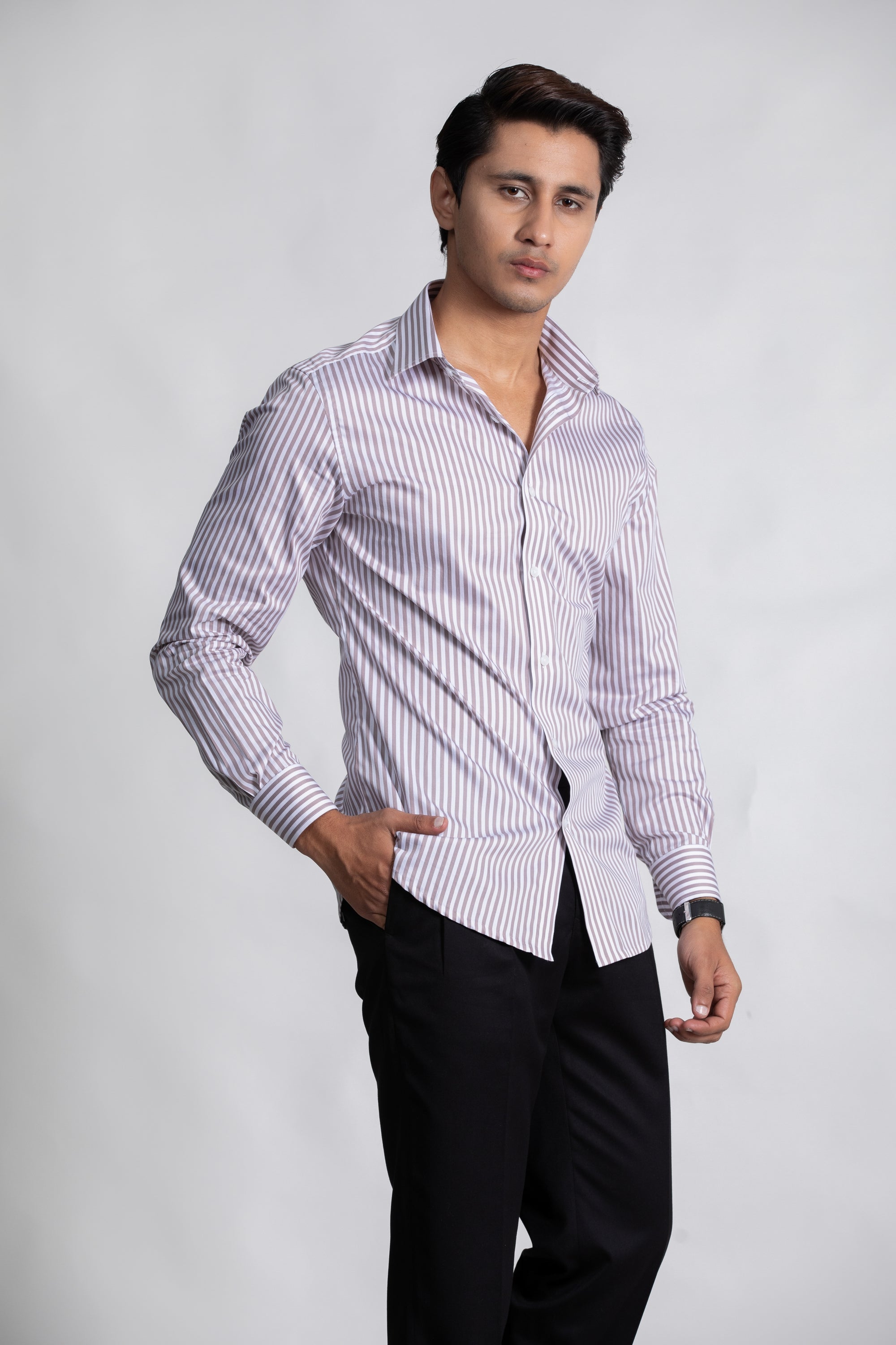 Brown Striped Shirt