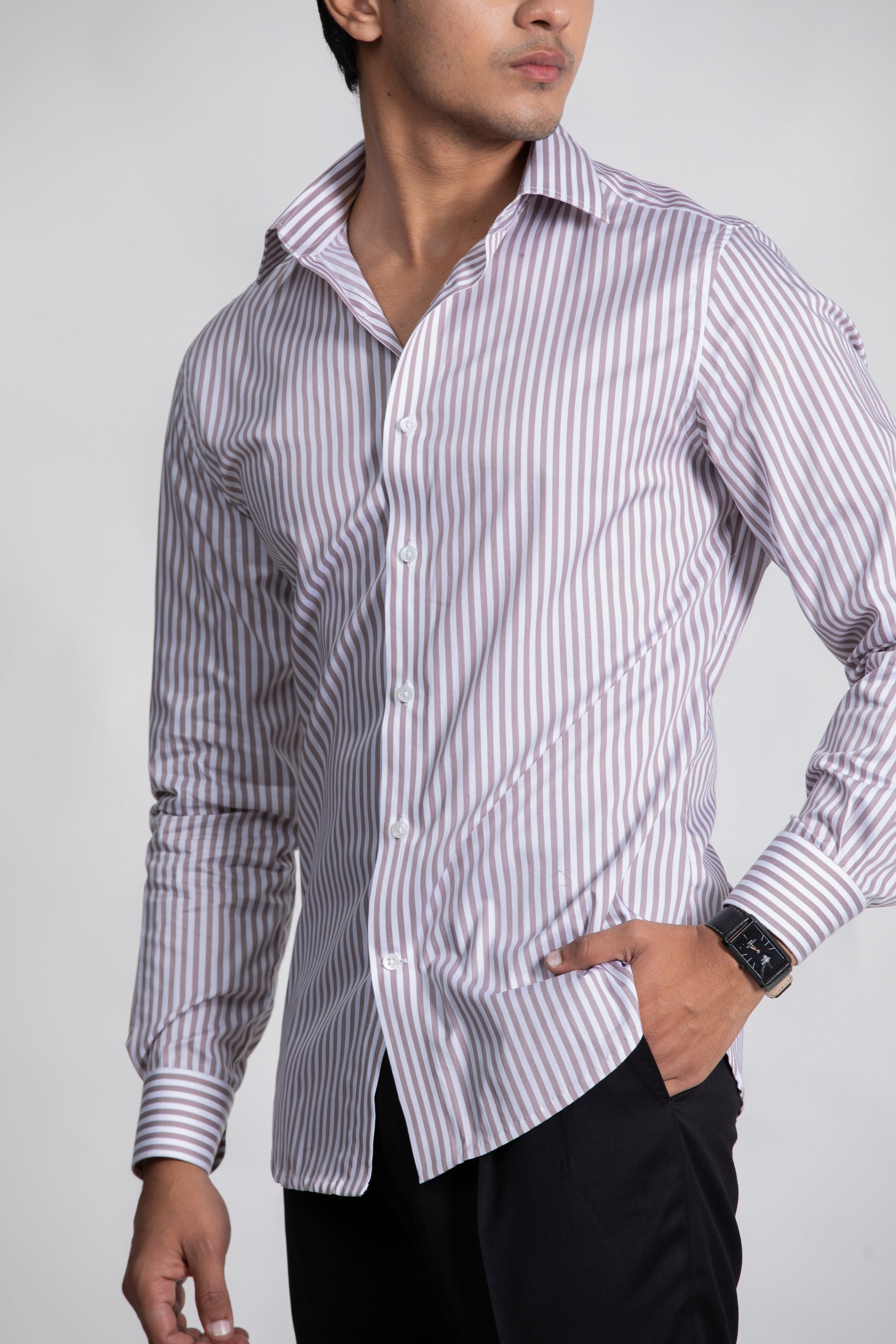 Brown Striped Shirt