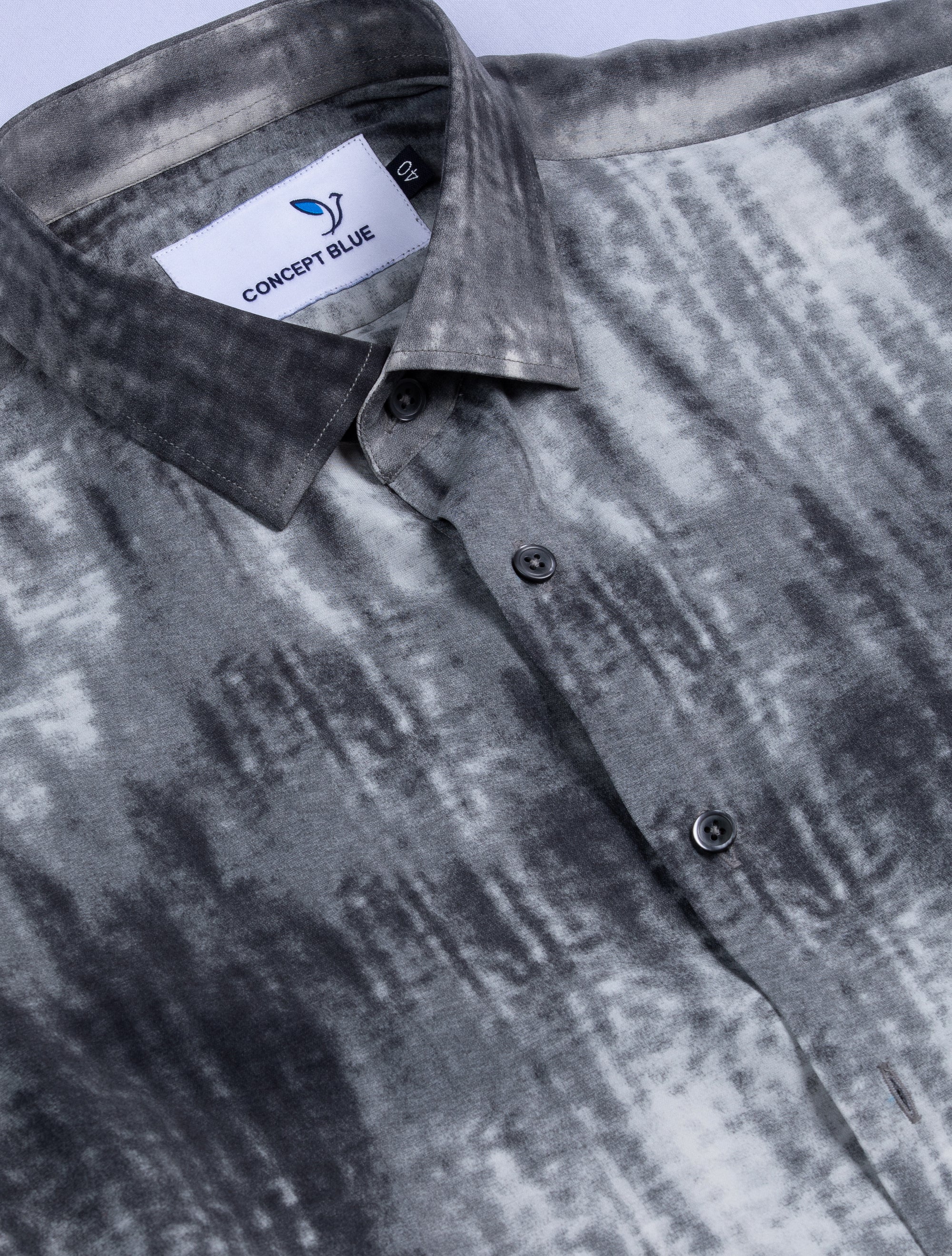 Grey Abstract Printed Shirt